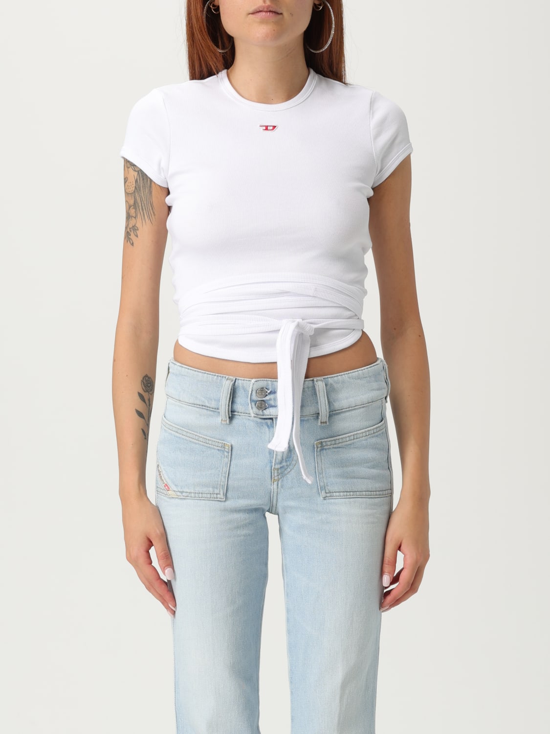 DIESEL：Tシャツ レディース - ホワイト | GIGLIO.COMオンライン