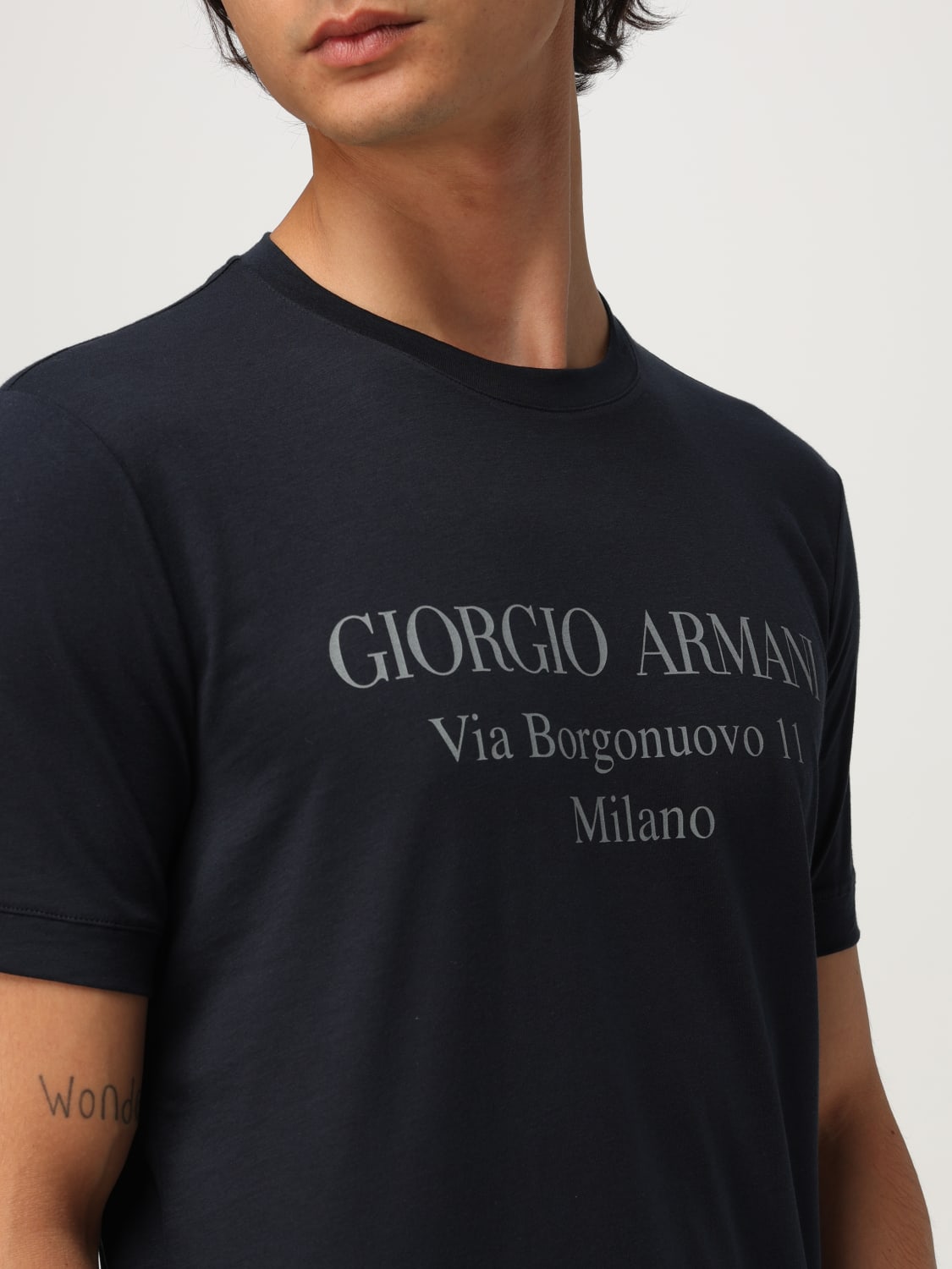 GIORGIO ARMANI Tシャツ: Tシャツ メンズ Giorgio Armani, ブルー - Img 4