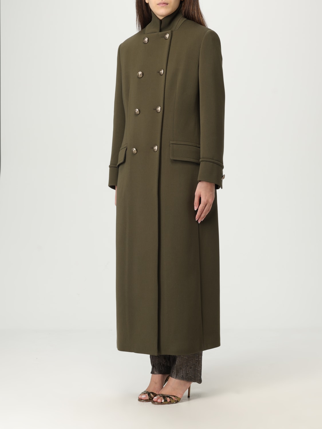 GIORGIO ARMANI COAT: Coat woman Giorgio Armani, Military - Img 4