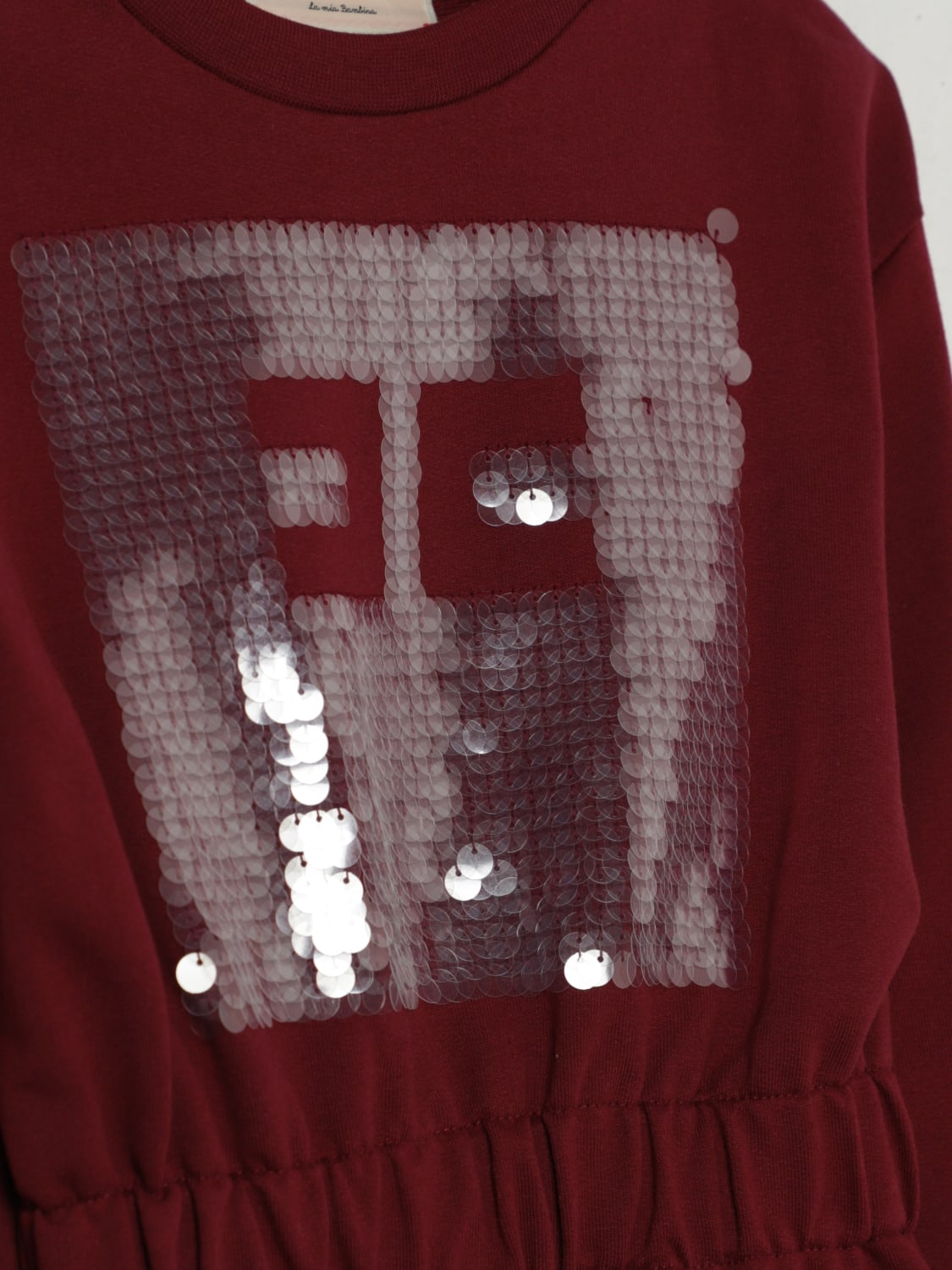 ELISABETTA FRANCHI LA MIA BAMBINA KLEID: Kleid kinder Elisabetta Franchi La Mia Bambina, Burgunderrot - Img 3