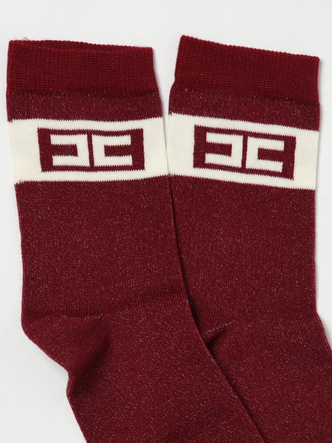 ELISABETTA FRANCHI LA MIA BAMBINA CALCETINES: Medias niña niños Elisabetta Franchi La Mia Bambina, Granate - Img 2