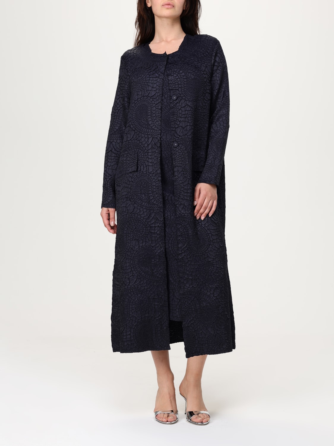 MEIMEIJ CAPPOTTO: Cappotto Meimeij in poliestere jacquard, Blue - Img 2