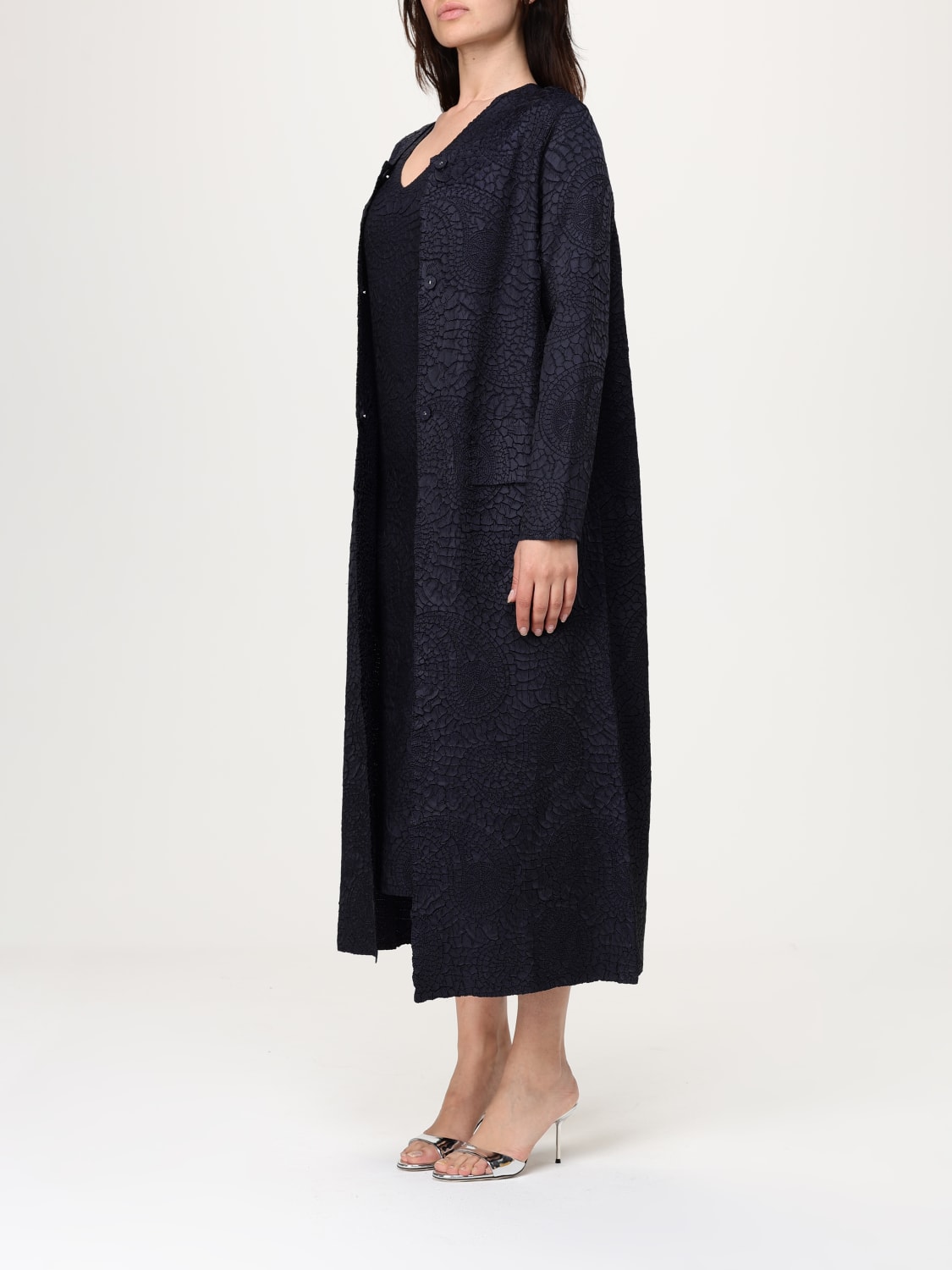 MEIMEIJ CAPPOTTO: Cappotto Meimeij in poliestere jacquard, Blue - Img 4