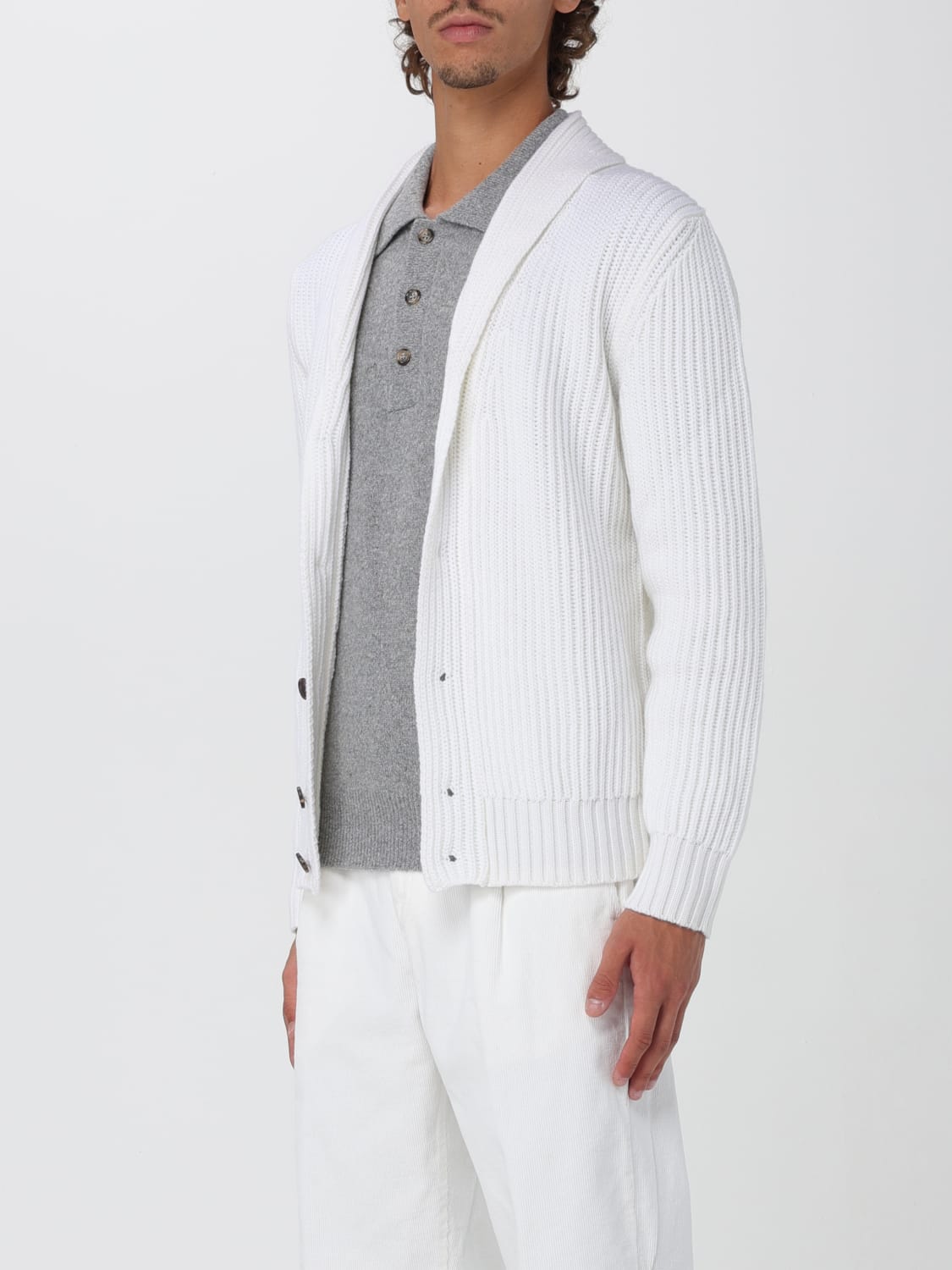 ELEVENTY MAGLIA: Cardigan Eleventy in lana vergine, Avorio - Img 3