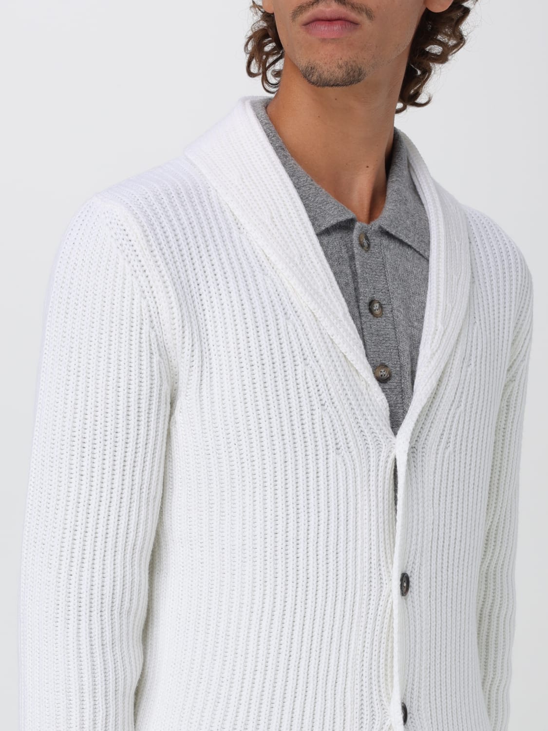 ELEVENTY MAGLIA: Cardigan Eleventy in lana vergine, Avorio - Img 4