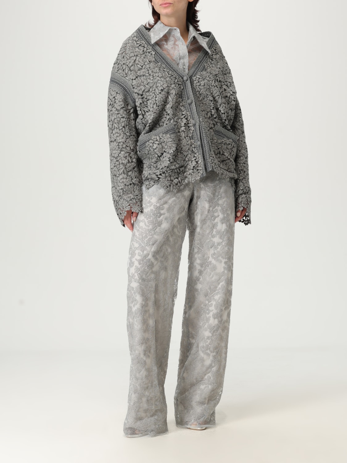 ERMANNO SCERVINO SWEATER: Sweater woman Ermanno Scervino, Grey - Img 2