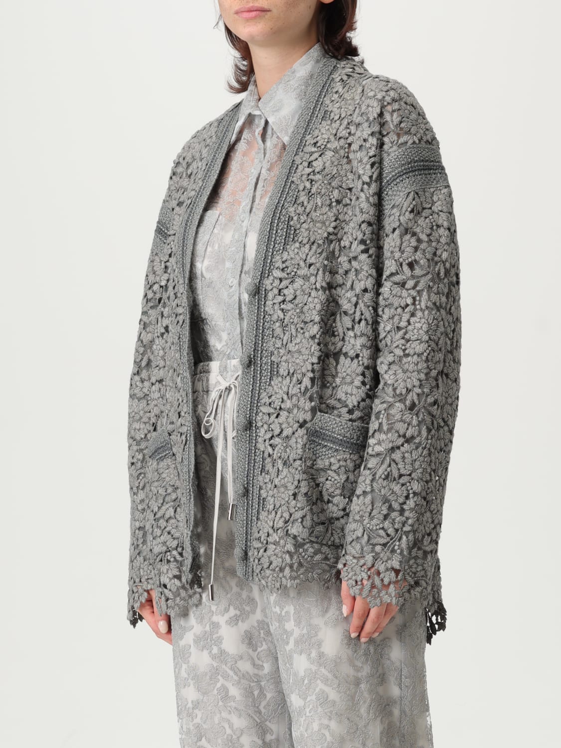 ERMANNO SCERVINO SWEATER: Sweater woman Ermanno Scervino, Grey - Img 4