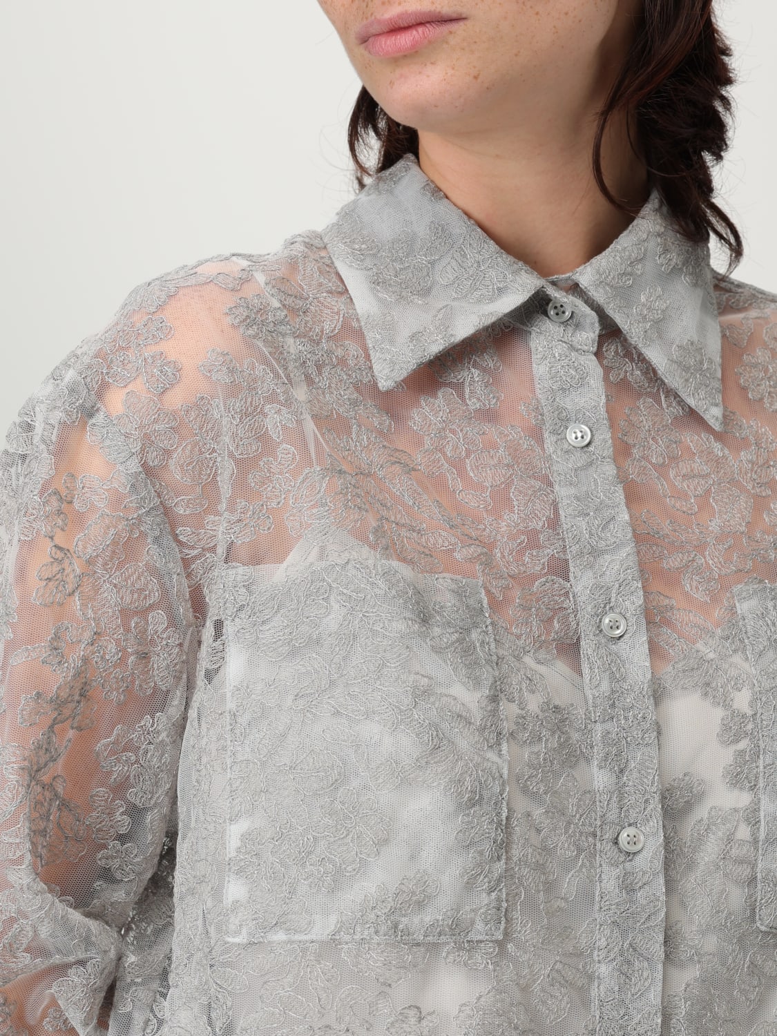 ERMANNO SCERVINO SHIRT: Shirt woman Ermanno Scervino, Pearl - Img 5