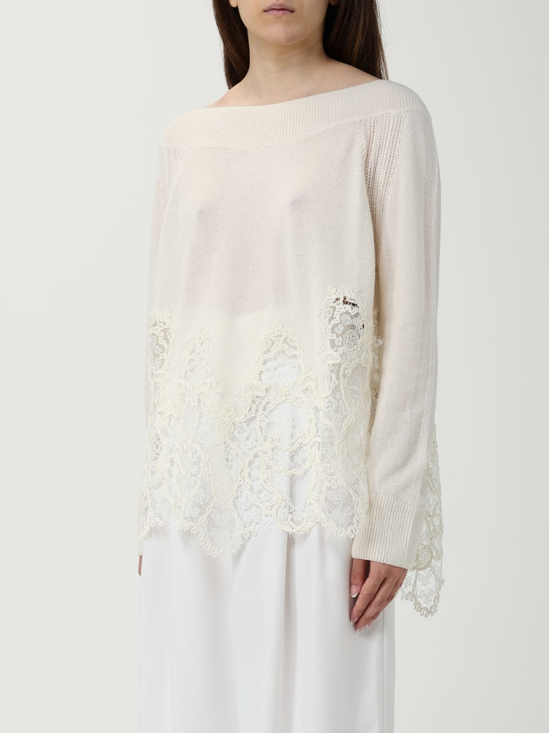 ERMANNO SCERVINO PULLOVER: Pullover damen Ermanno Scervino, Yellow Cream - Img 3