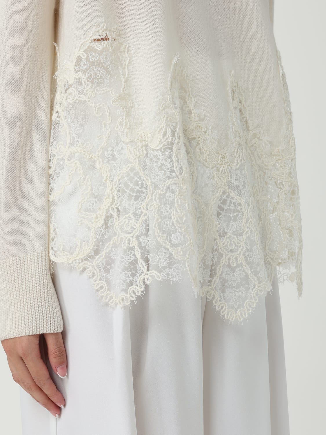 ERMANNO SCERVINO PULLOVER: Pullover damen Ermanno Scervino, Yellow Cream - Img 4