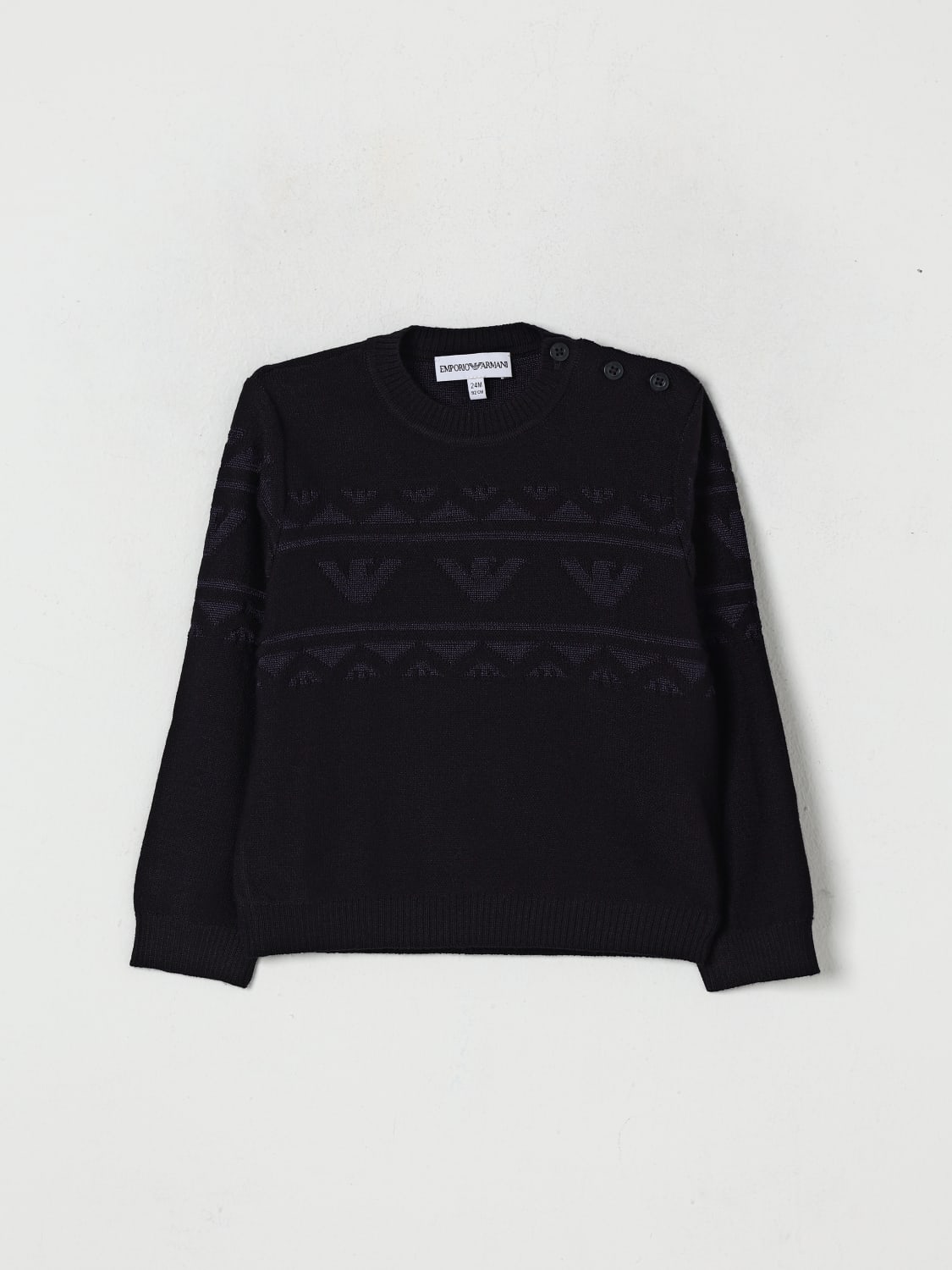 EMPORIO ARMANI SWEATER: Sweater kids Emporio Armani, Navy - Img 1