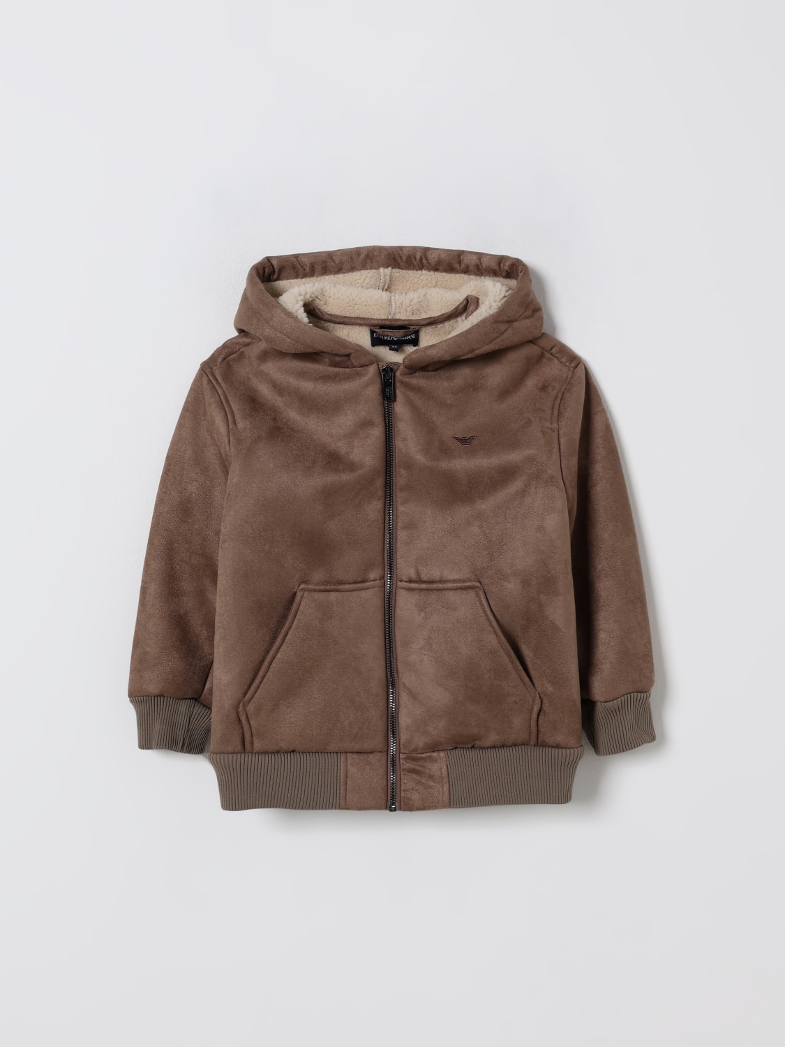 EMPORIO ARMANI SWEATER: Coat kids Emporio Armani, Beige - Img 1