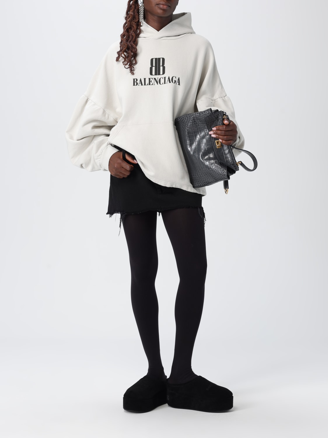 BALENCIAGA SWEATSHIRT: Sweatshirt woman Balenciaga, Yellow Cream - Img 2