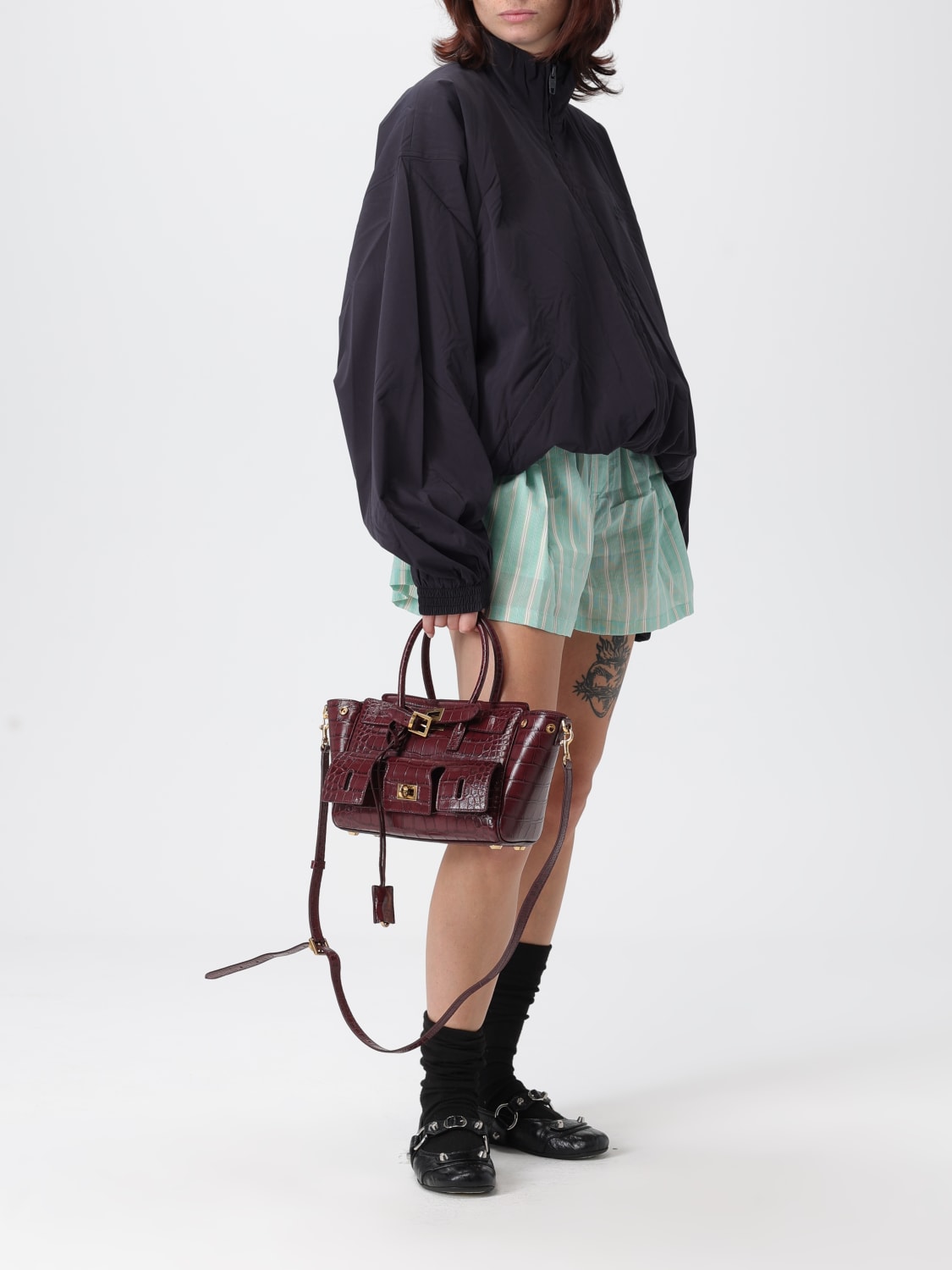 BALENCIAGA MINI BAG: Shoulder bag woman Balenciaga, Burgundy - Img 2