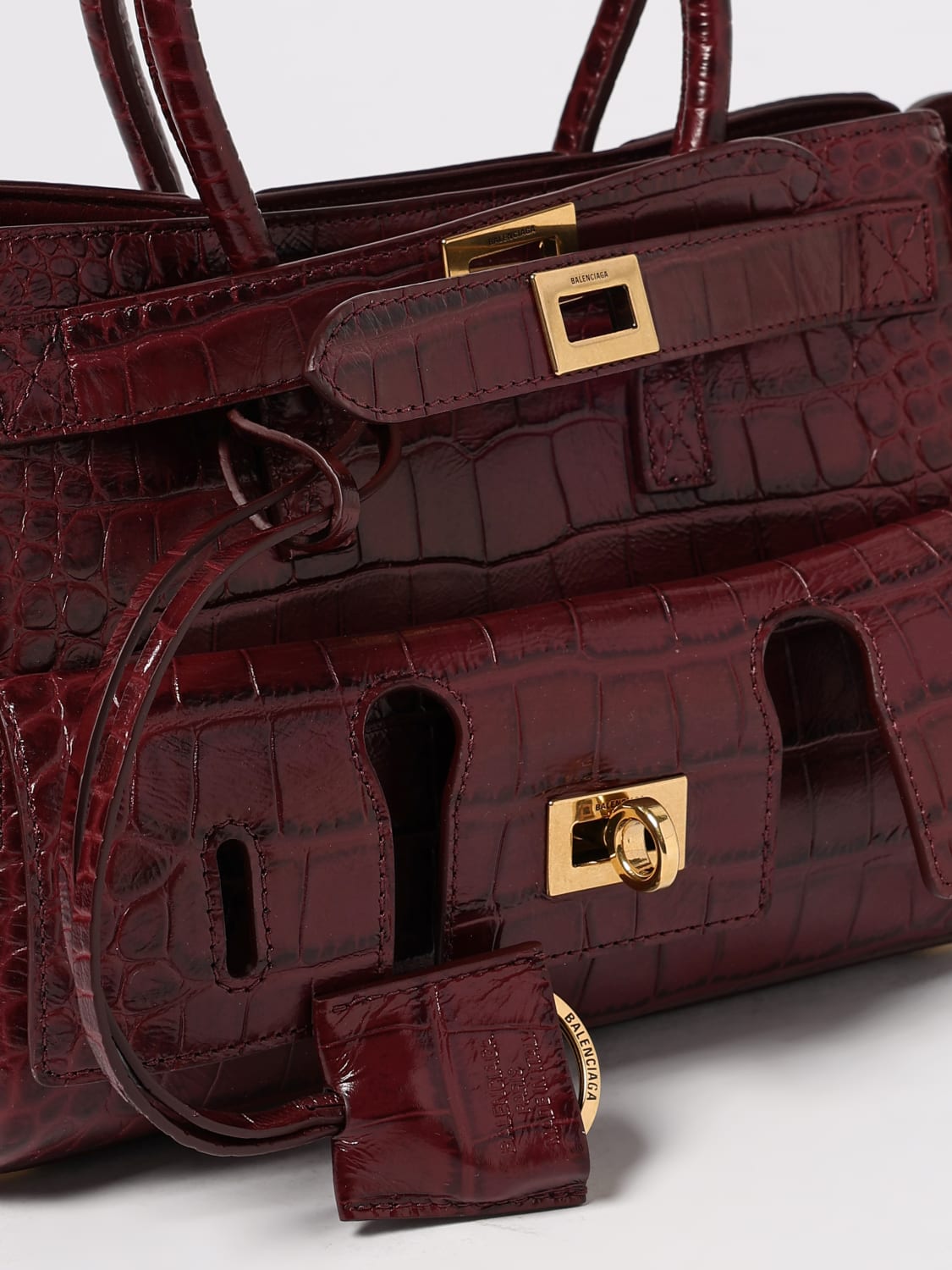 BALENCIAGA MINI BAG: Shoulder bag woman Balenciaga, Burgundy - Img 4