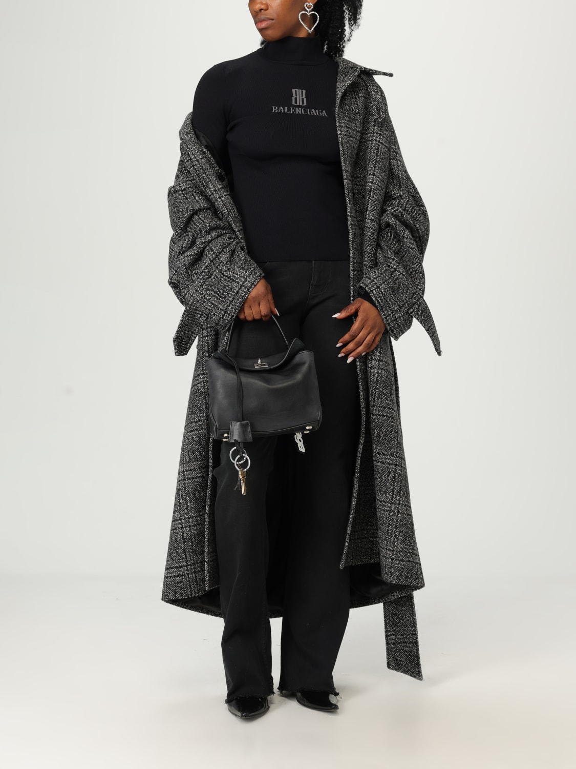 BALENCIAGA ABRIGO: Abrigo mujer Balenciaga, Negro - Img 2