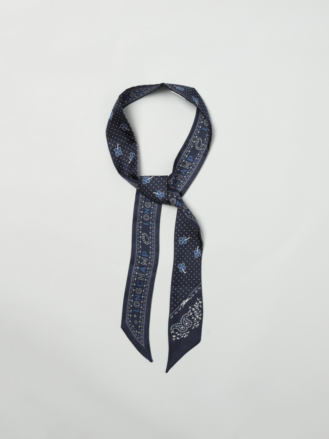 LONGCHAMP FULAR: Fular mujer Longchamp, Azul Marino - Img 2