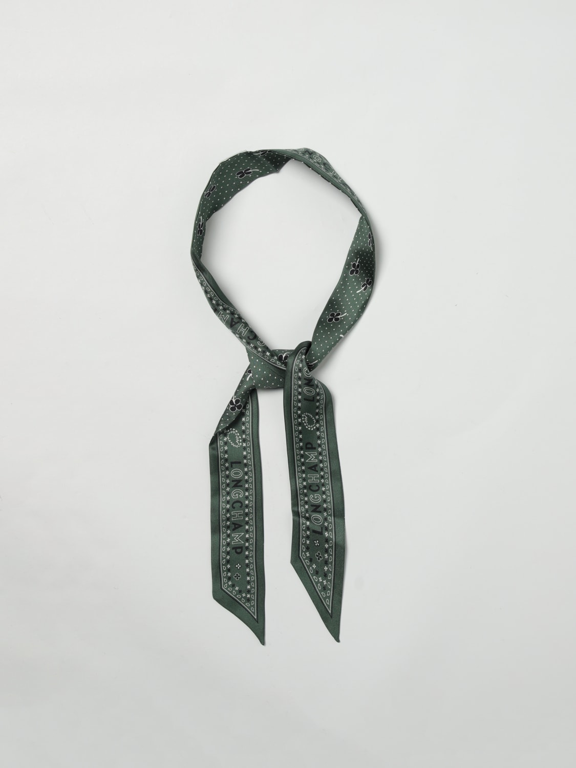 LONGCHAMP NECK SCARF: Neck scarf woman Longchamp, Mint - Img 2