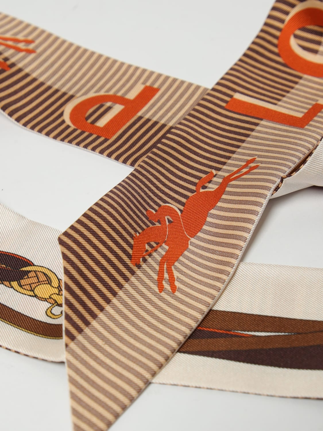 LONGCHAMP SEIDENTUCH: Seidentuch damen Longchamp, Ivory - Img 3