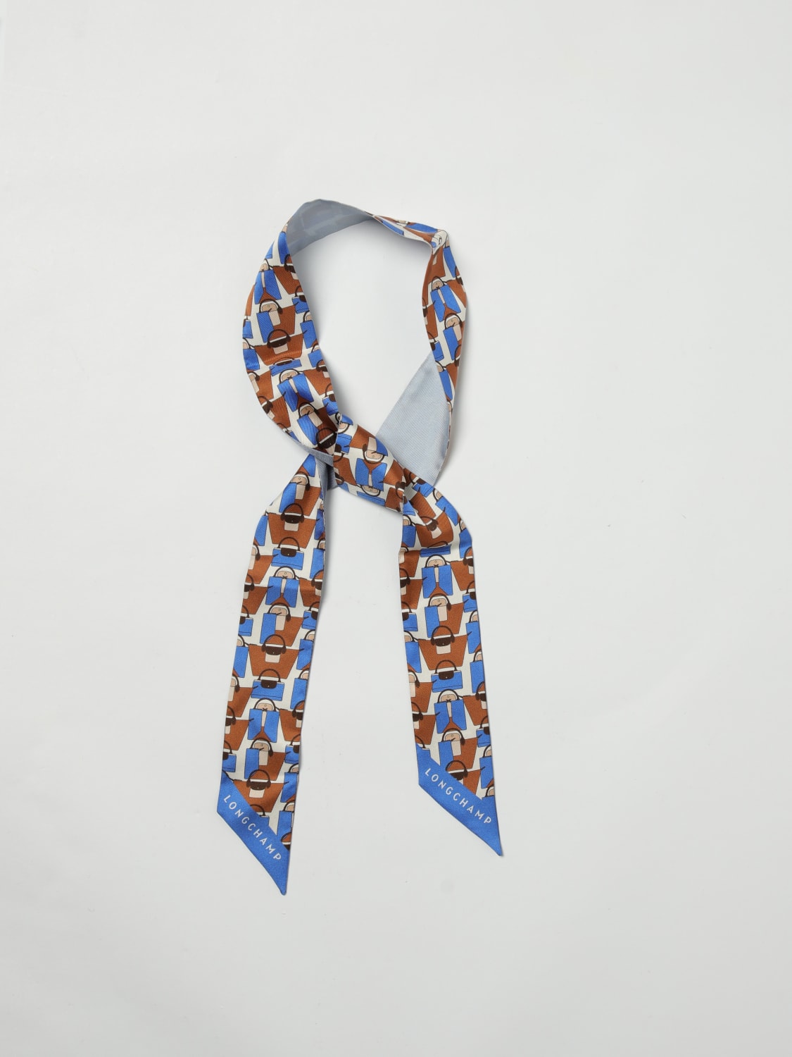 LONGCHAMP NECK SCARF: Neck scarf woman Longchamp, Blue - Img 2