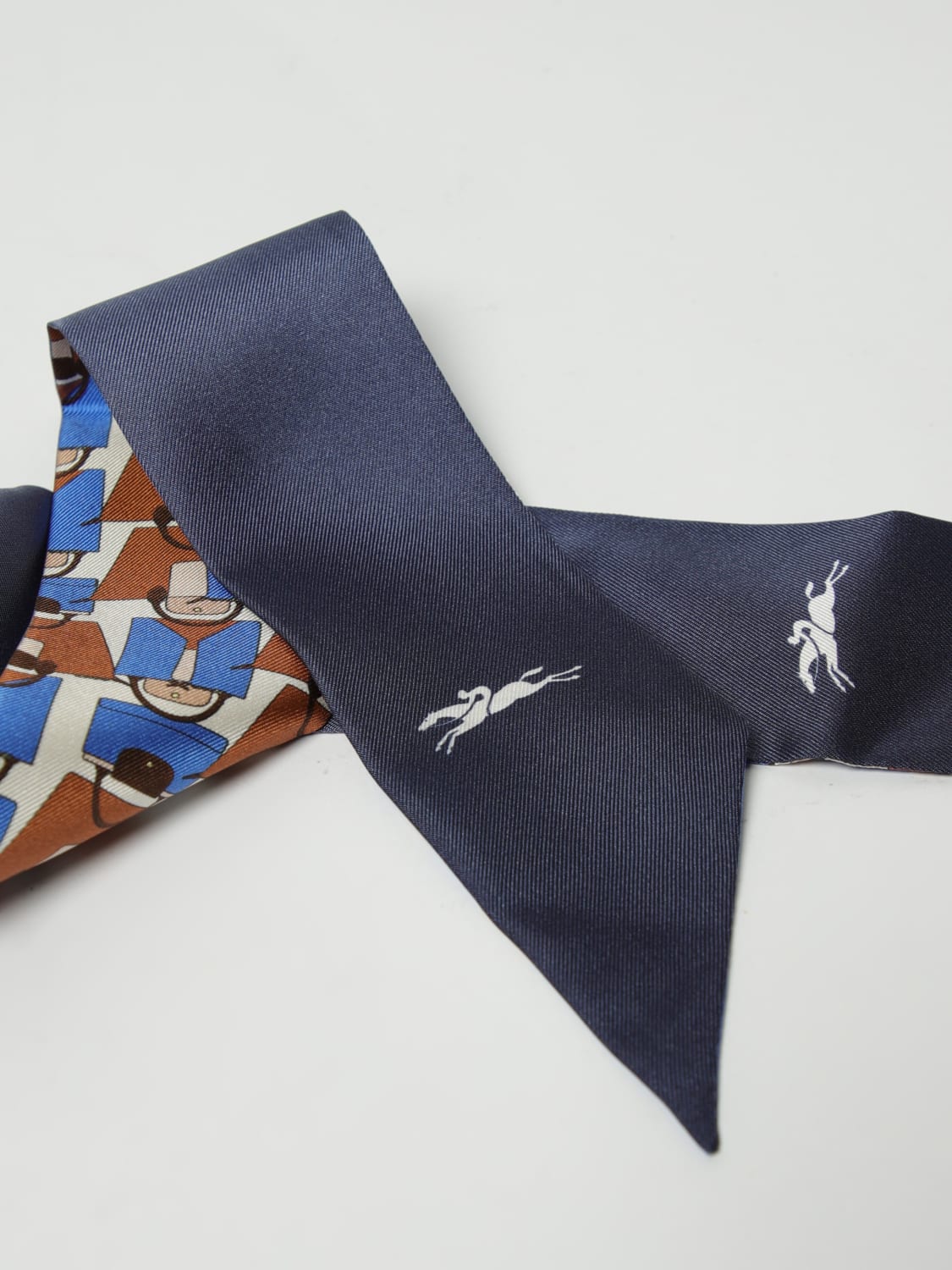 LONGCHAMP NECK SCARF: Neck scarf woman Longchamp, Blue - Img 3