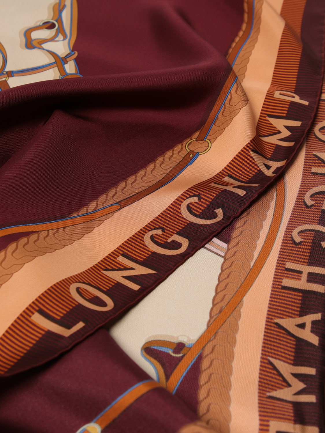 LONGCHAMP NECK SCARF: Neck scarf woman Longchamp, Burgundy - Img 3