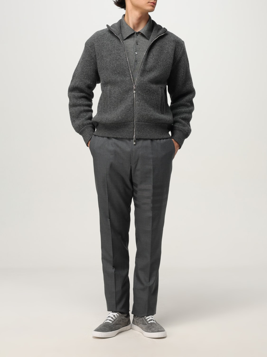 THOM BROWNE PANTS: Pants men Thom Browne, Charcoal - Img 2