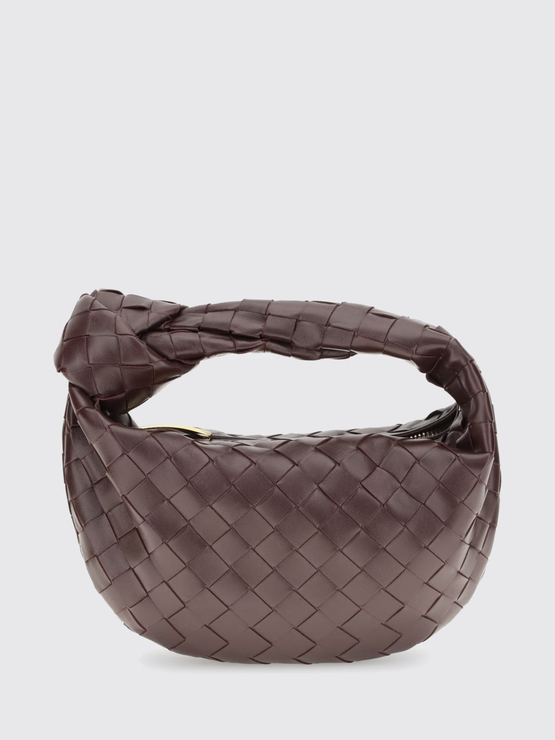 BOTTEGA VENETA BORSA A MANO: Borsa Mini Jodie Bottega Veneta in pelle intrecciata , Vino - Img 1