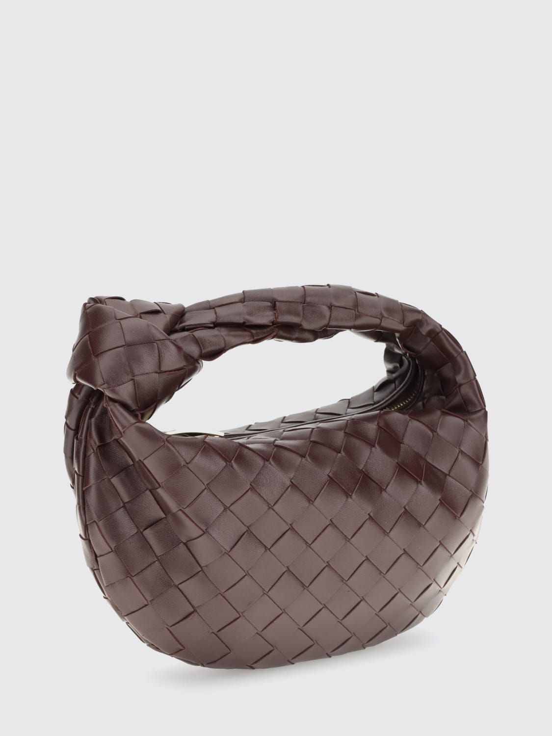 BOTTEGA VENETA BORSA A MANO: Borsa Mini Jodie Bottega Veneta in pelle intrecciata , Vino - Img 2