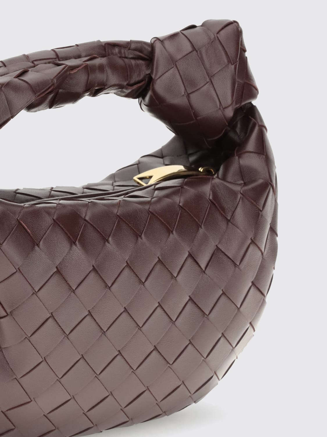 BOTTEGA VENETA BORSA A MANO: Borsa Mini Jodie Bottega Veneta in pelle intrecciata , Vino - Img 3
