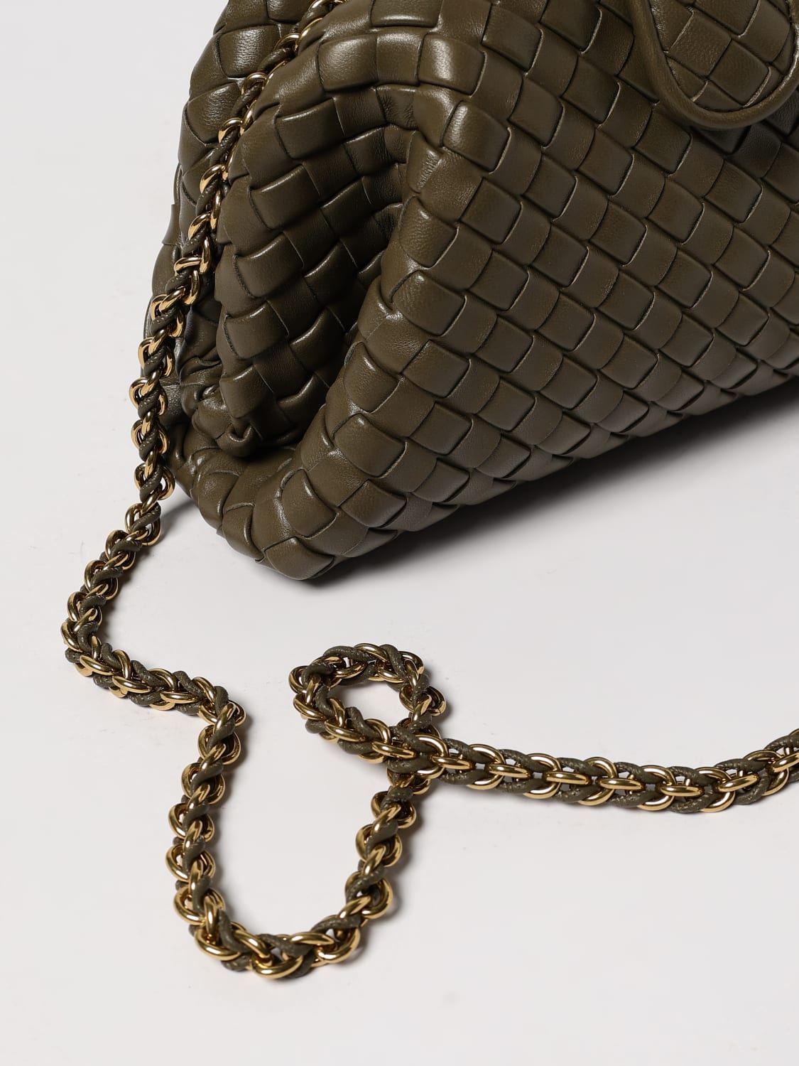 BOTTEGA VENETA CLUTCH: Shoulder bag woman Bottega Veneta, Grey - Img 4