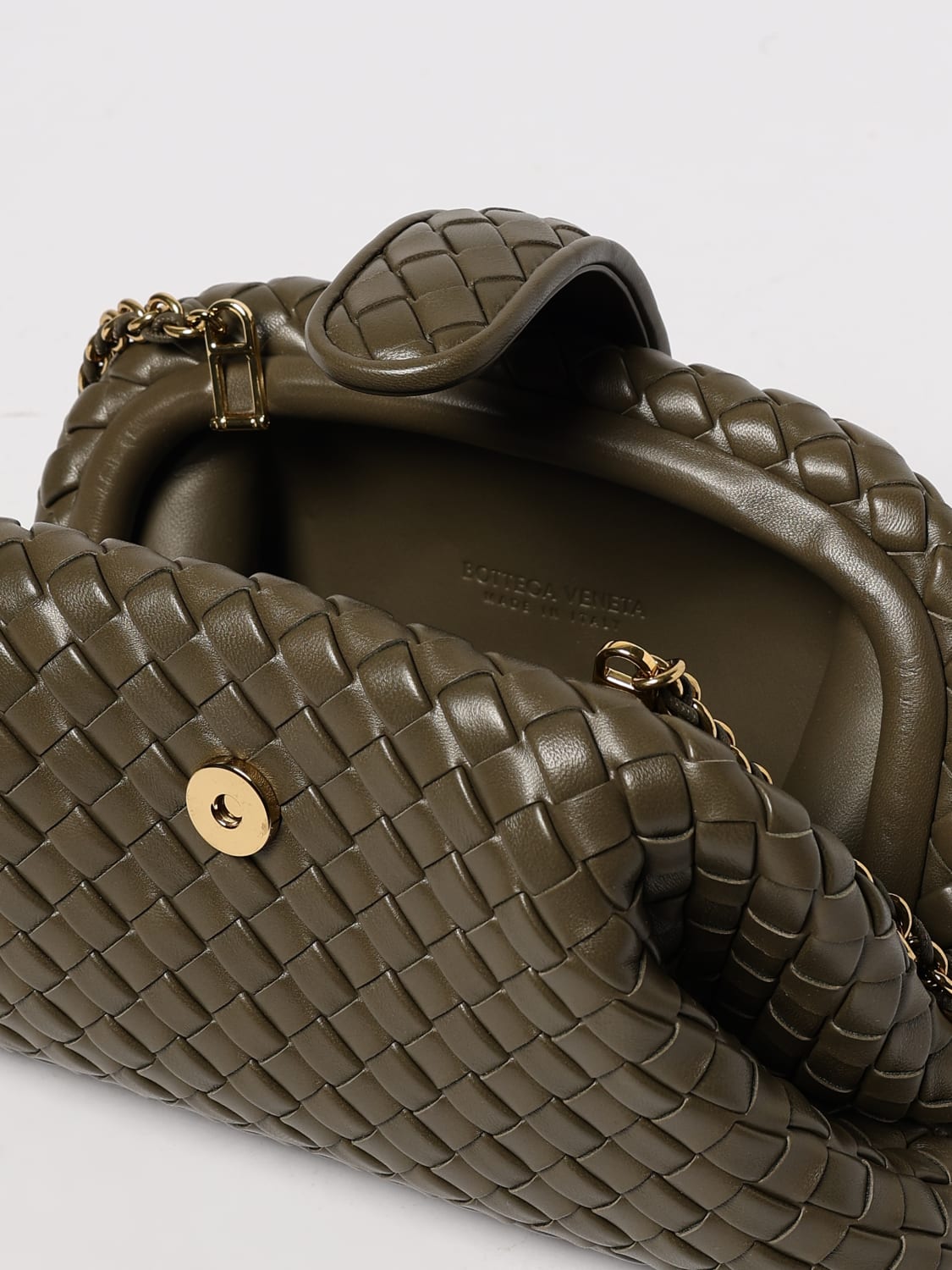 BOTTEGA VENETA CLUTCH: Shoulder bag woman Bottega Veneta, Grey - Img 5