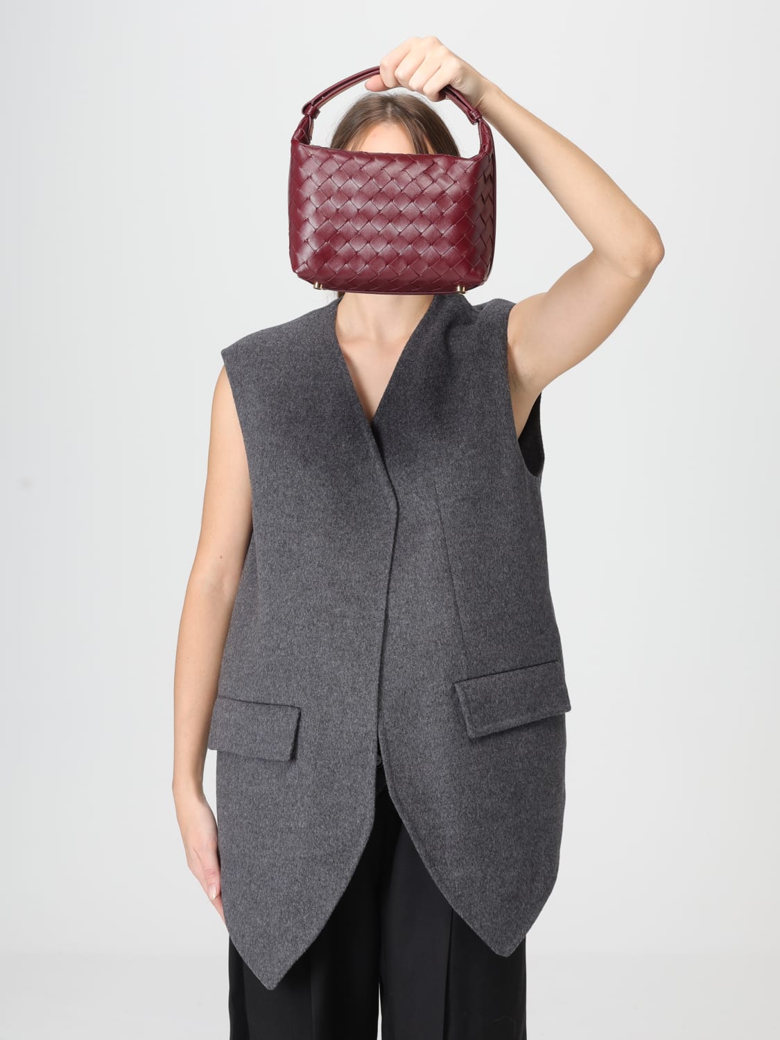 BOTTEGA VENETA MINI SAC: Sac porté épaule femme Bottega Veneta, Bordeaux - Img 2