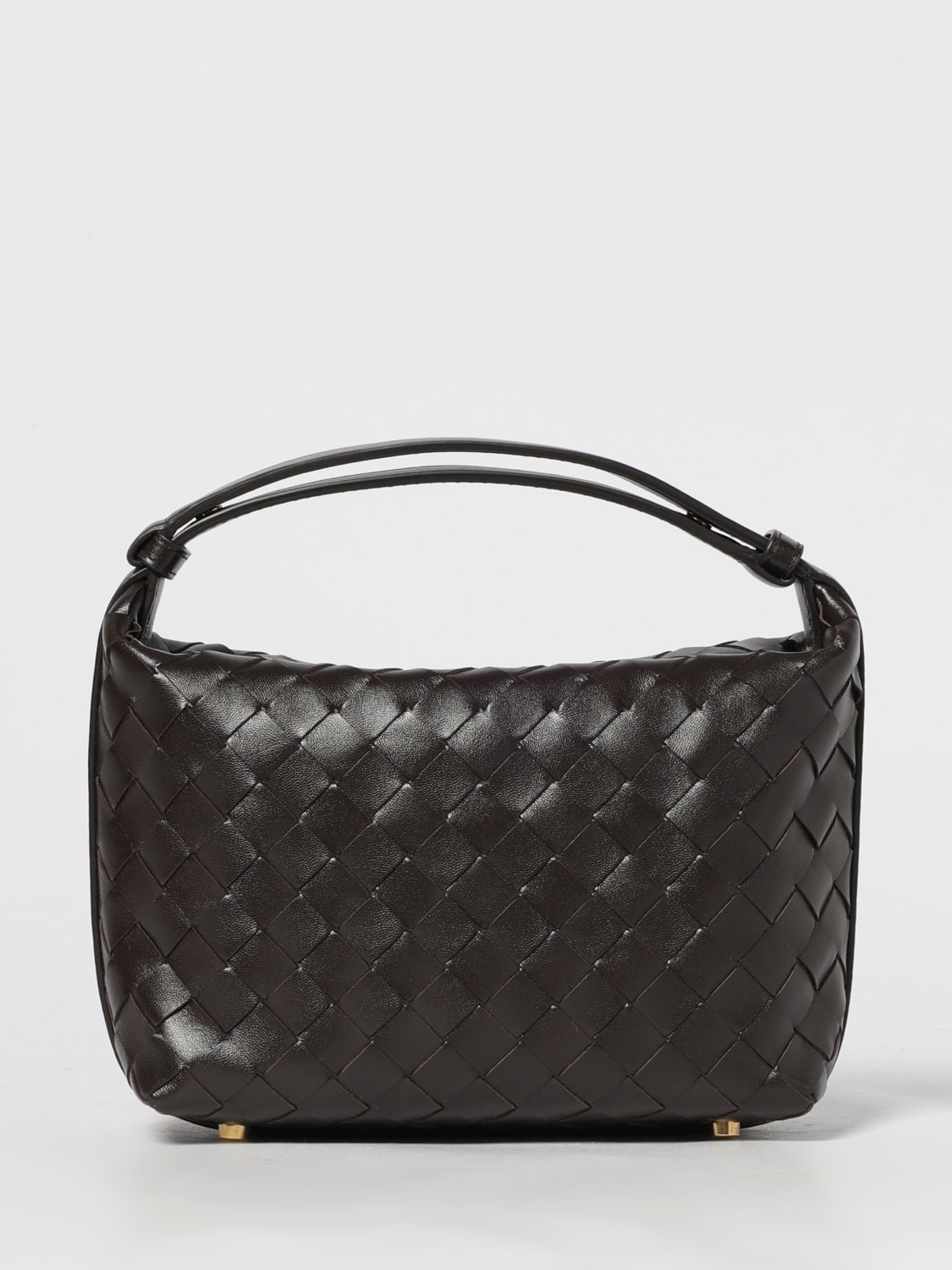 BOTTEGA VENETA BORSA MINI: Borsa Wallace Bottega Veneta in pelle intrecciata, Moro - Img 1
