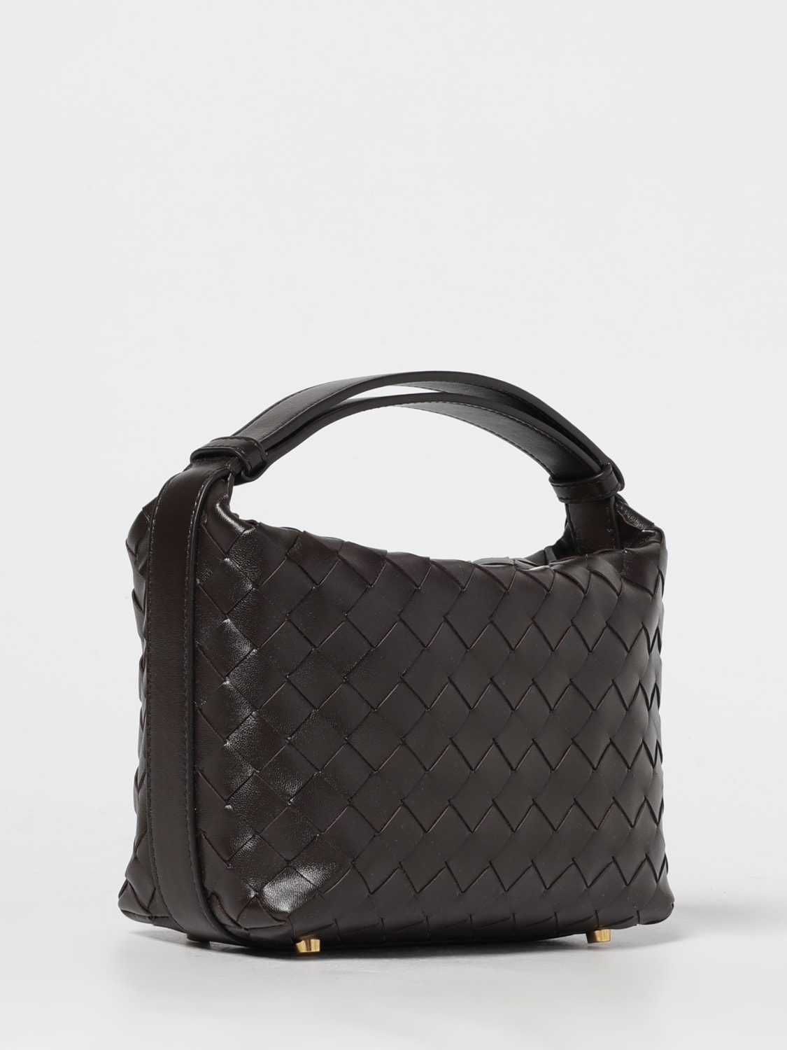 BOTTEGA VENETA BORSA MINI: Borsa Wallace Bottega Veneta in pelle intrecciata, Moro - Img 3