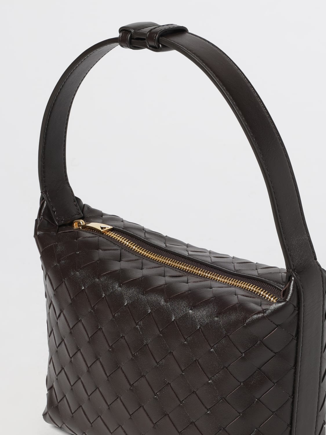 BOTTEGA VENETA BORSA MINI: Borsa Wallace Bottega Veneta in pelle intrecciata, Moro - Img 4