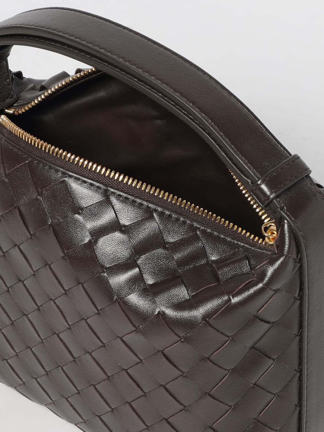 BOTTEGA VENETA BORSA MINI: Borsa Wallace Bottega Veneta in pelle intrecciata, Moro - Img 5