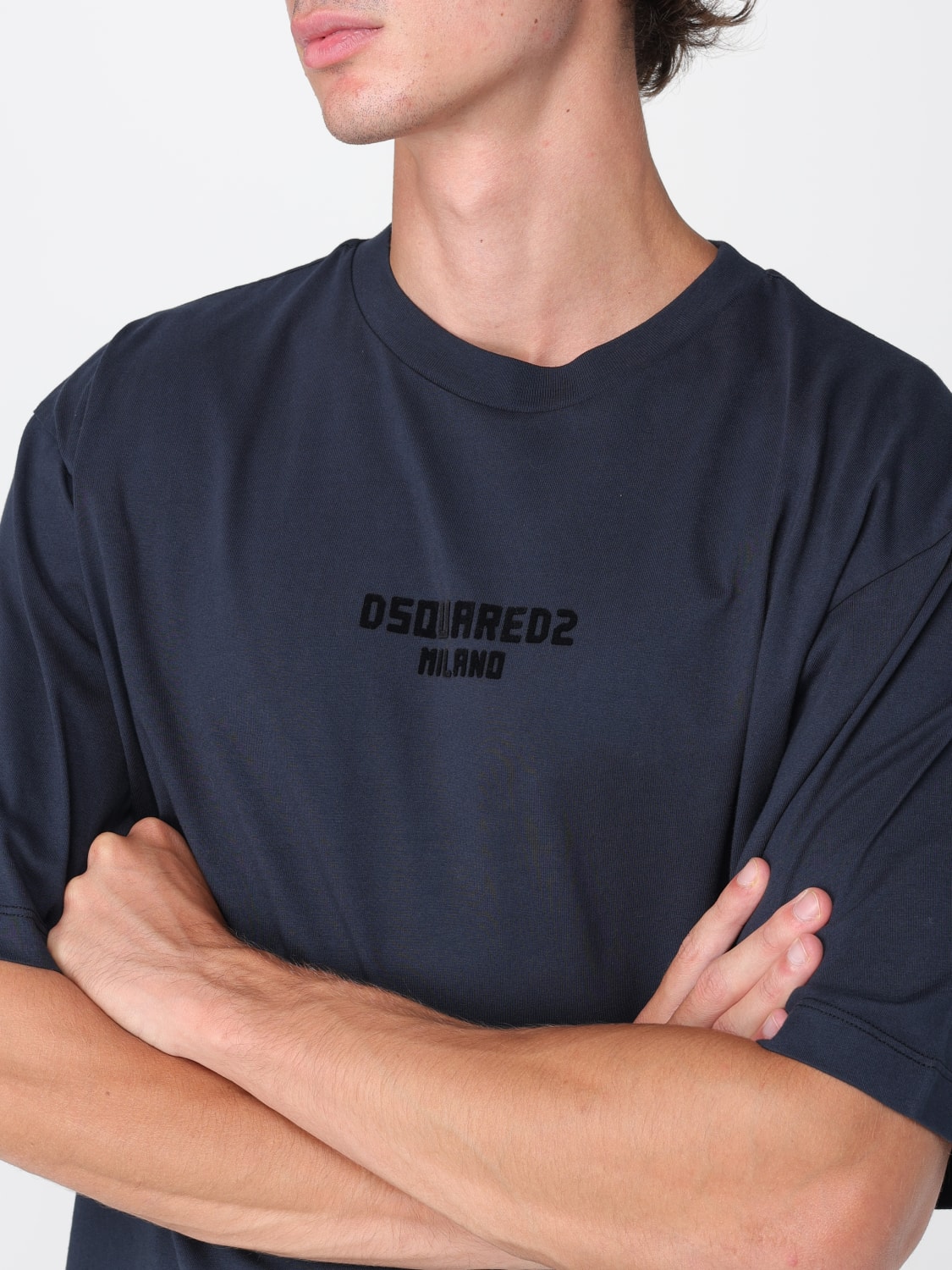 DSQUARED2 T-SHIRT: T-shirt Dsquared2 in cotone con logo , Blue Navy - Img 3