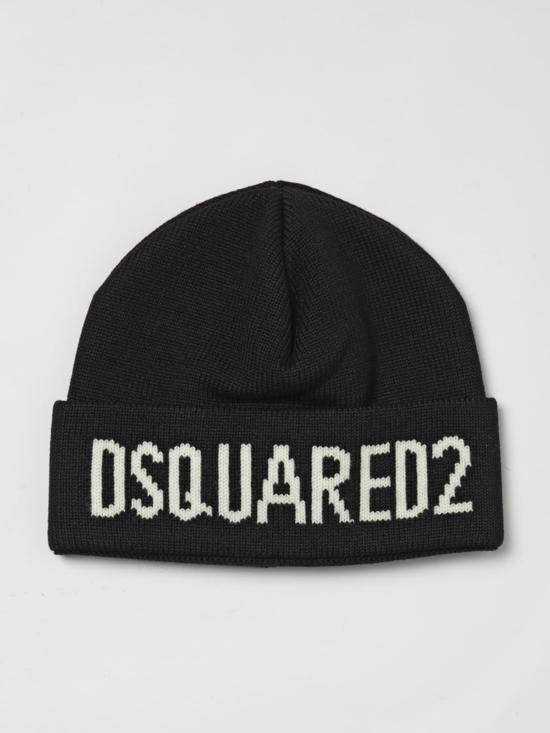 DSQUARED2 CAPPELLO: Cappello Dsquared2 in lana con logo jacquard , Nero - Img 1