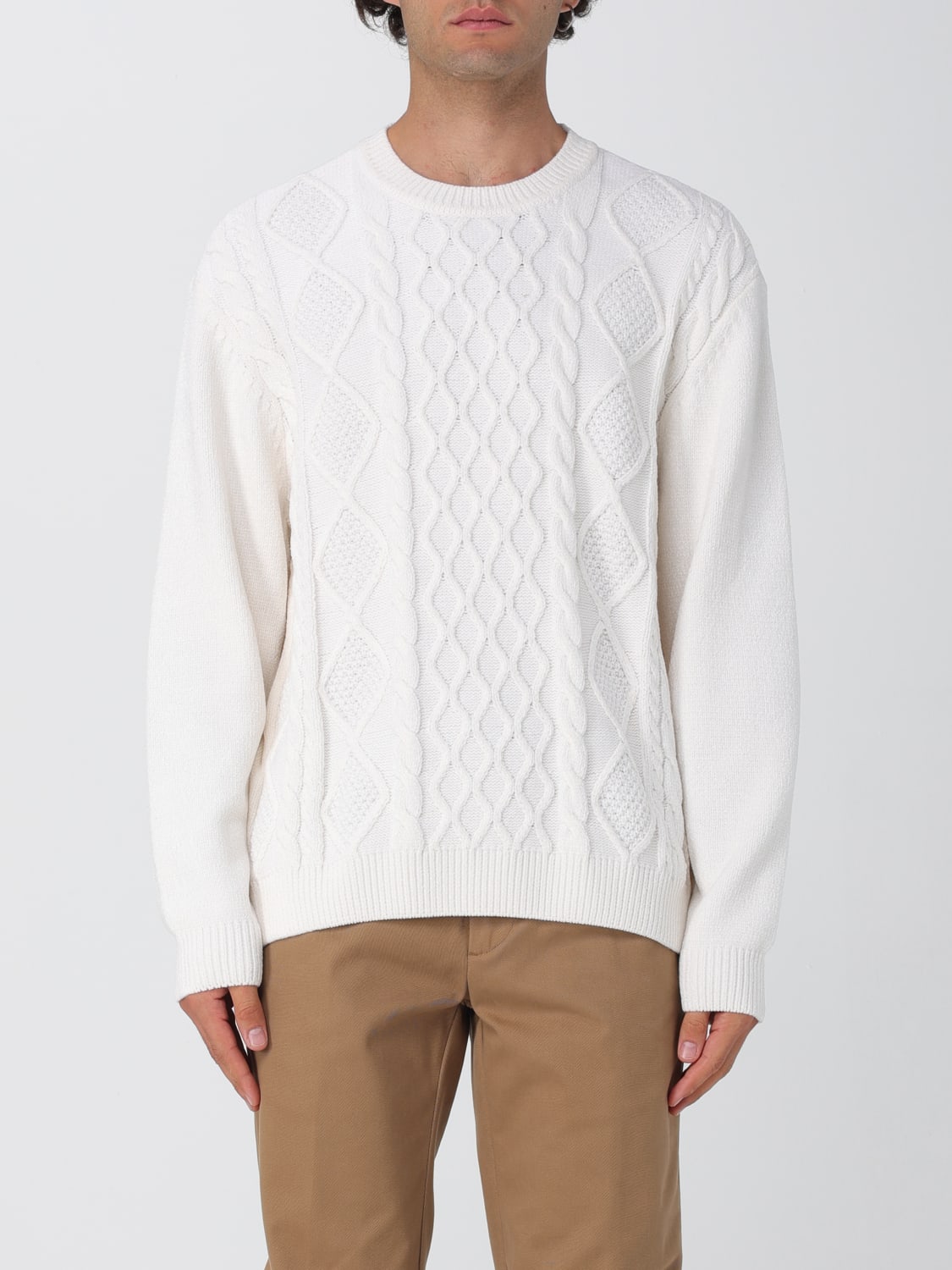 ARMANI EXCHANGE MAGLIA: Pullover Armani Exchange in misto lana tricot , Bianco - Img 1