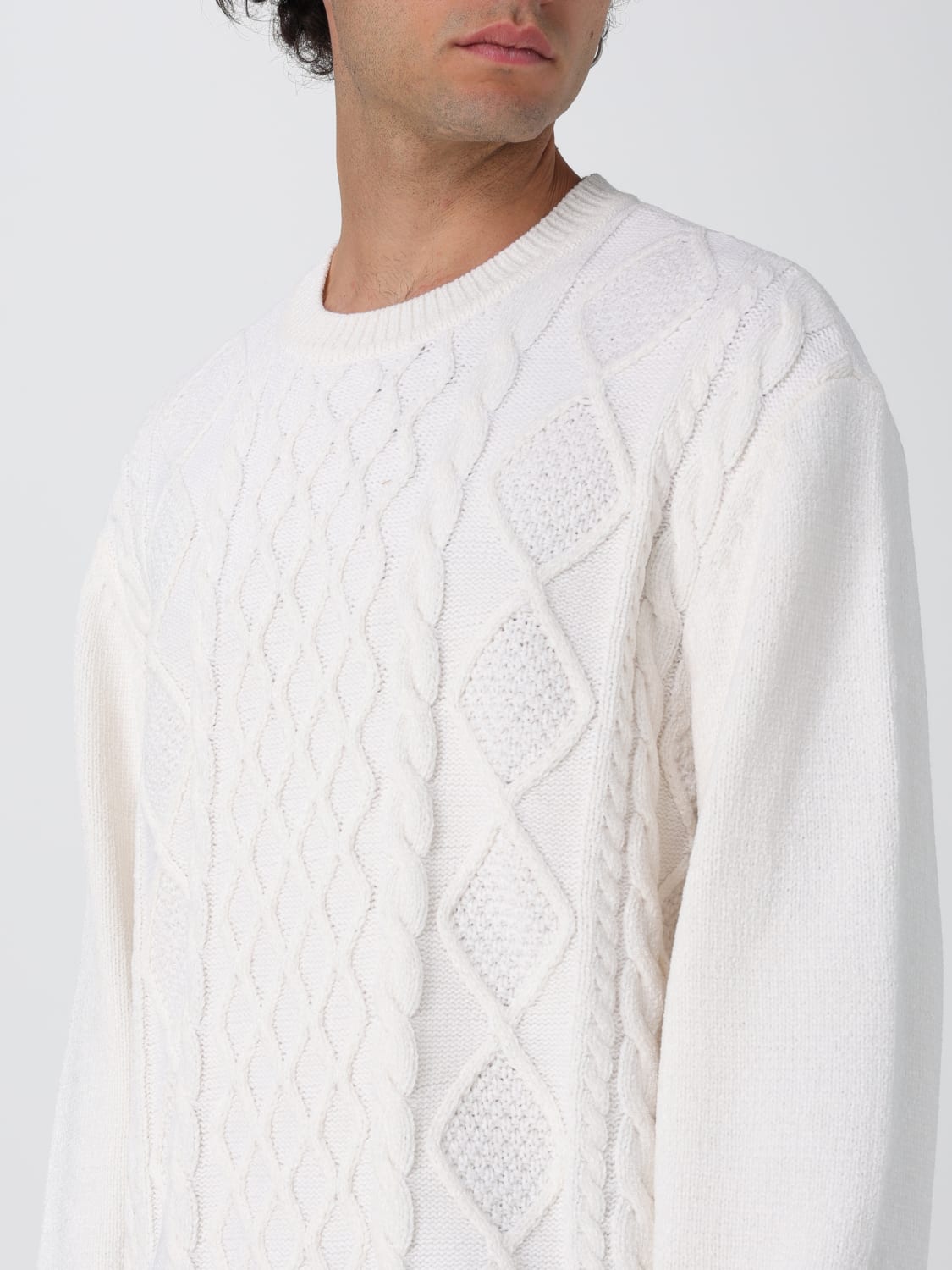 ARMANI EXCHANGE MAGLIA: Pullover Armani Exchange in misto lana tricot , Bianco - Img 3