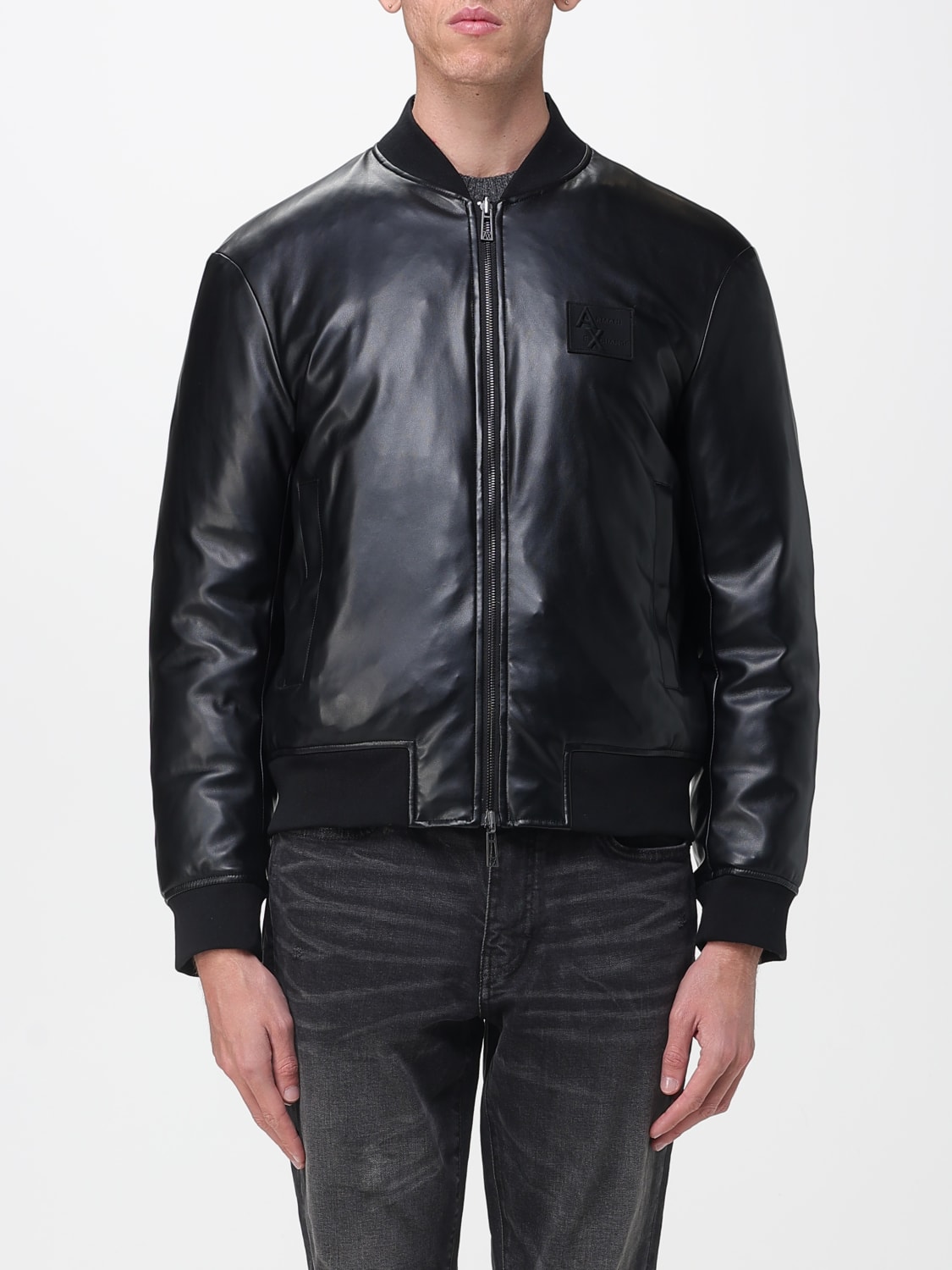 ARMANI EXCHANGE GIACCA: Bomber in ecopelle reversibile Armani Exchange, Nero - Img 1