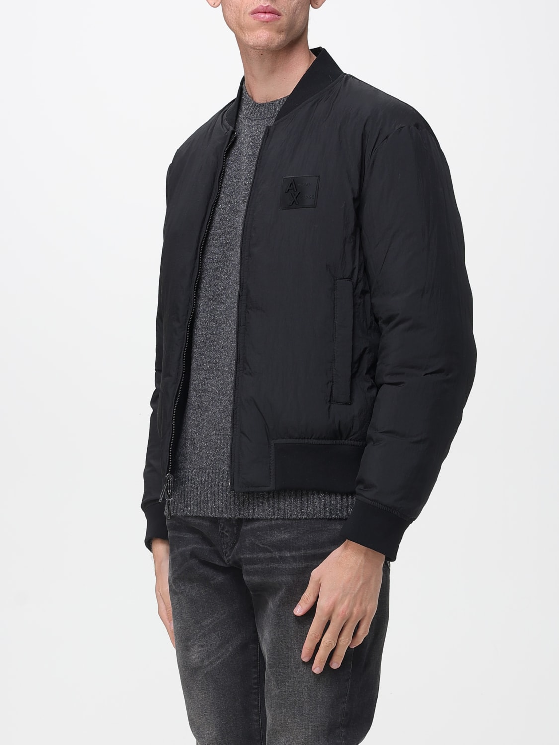 ARMANI EXCHANGE GIACCA: Bomber in ecopelle reversibile Armani Exchange, Nero - Img 3