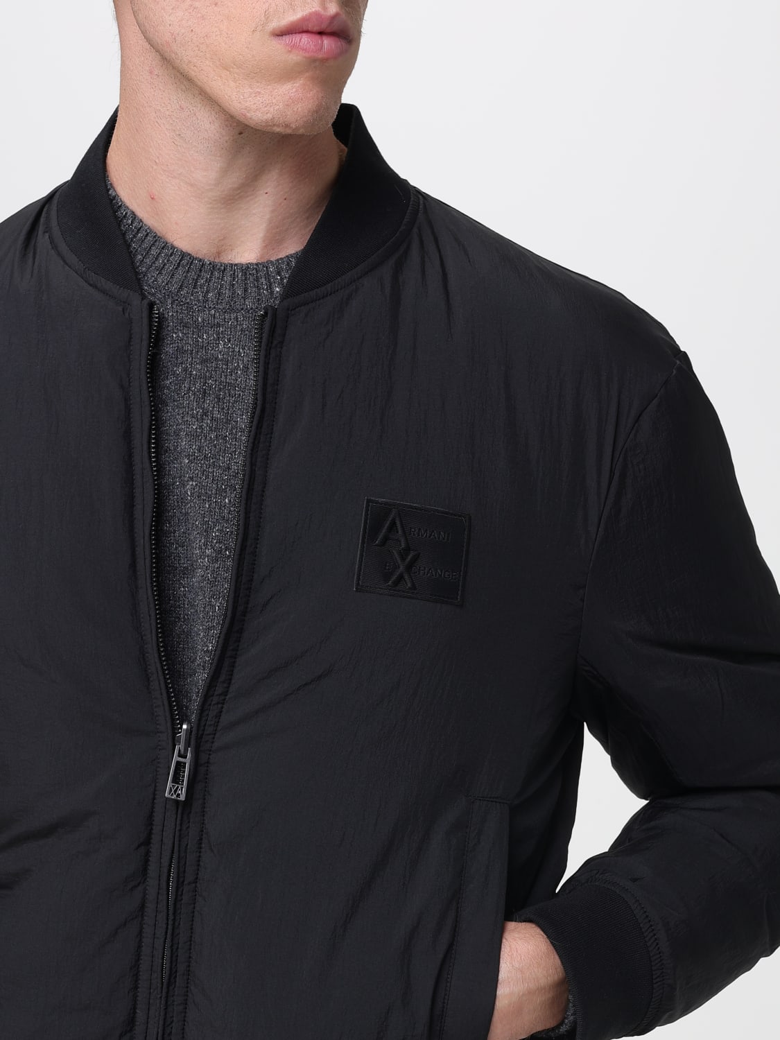 ARMANI EXCHANGE GIACCA: Bomber in ecopelle reversibile Armani Exchange, Nero - Img 4