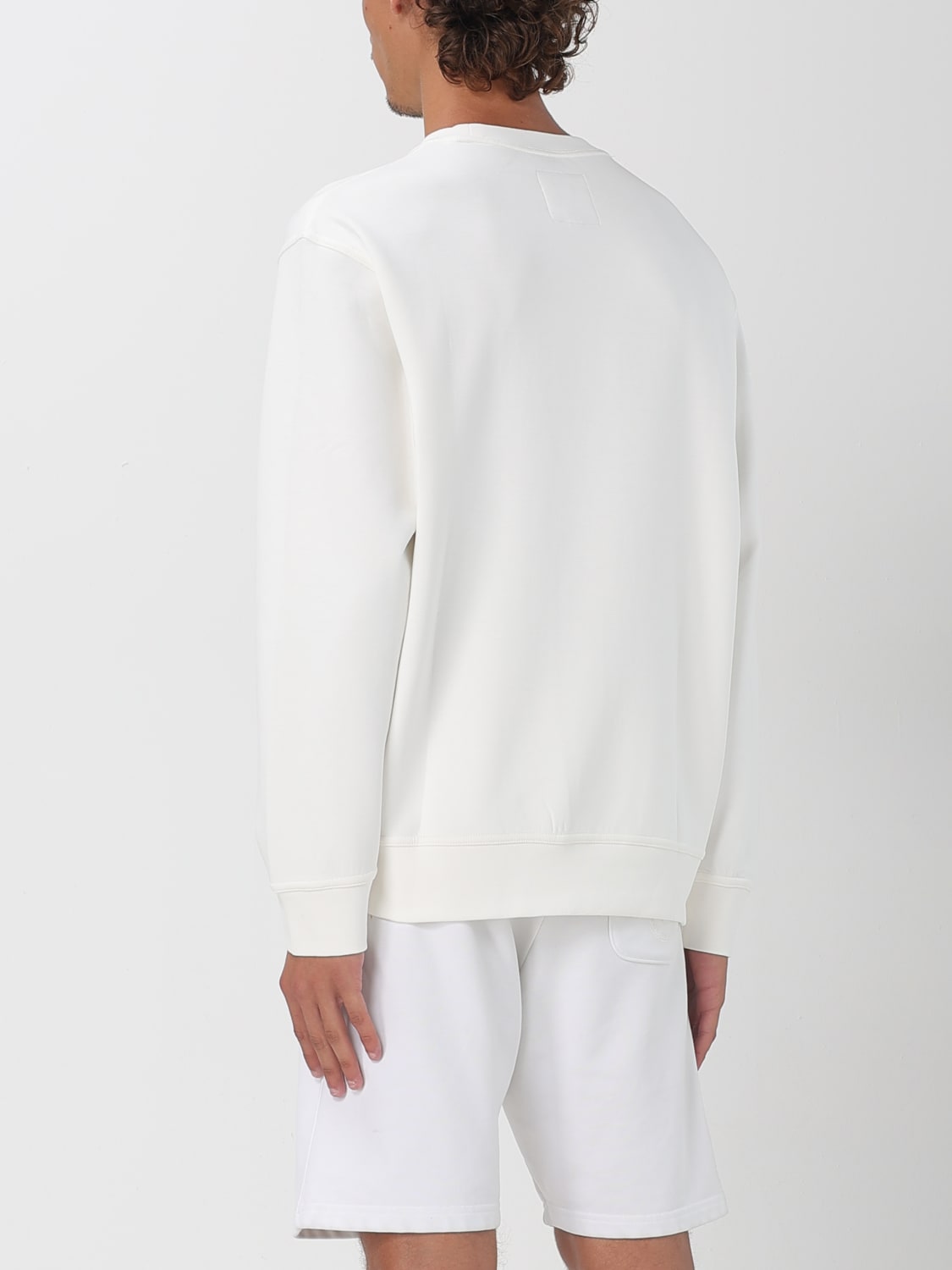 ARMANI EXCHANGE FELPA: Felpa basic Armani Exchange in misto cotone con monogram, Bianco - Img 2