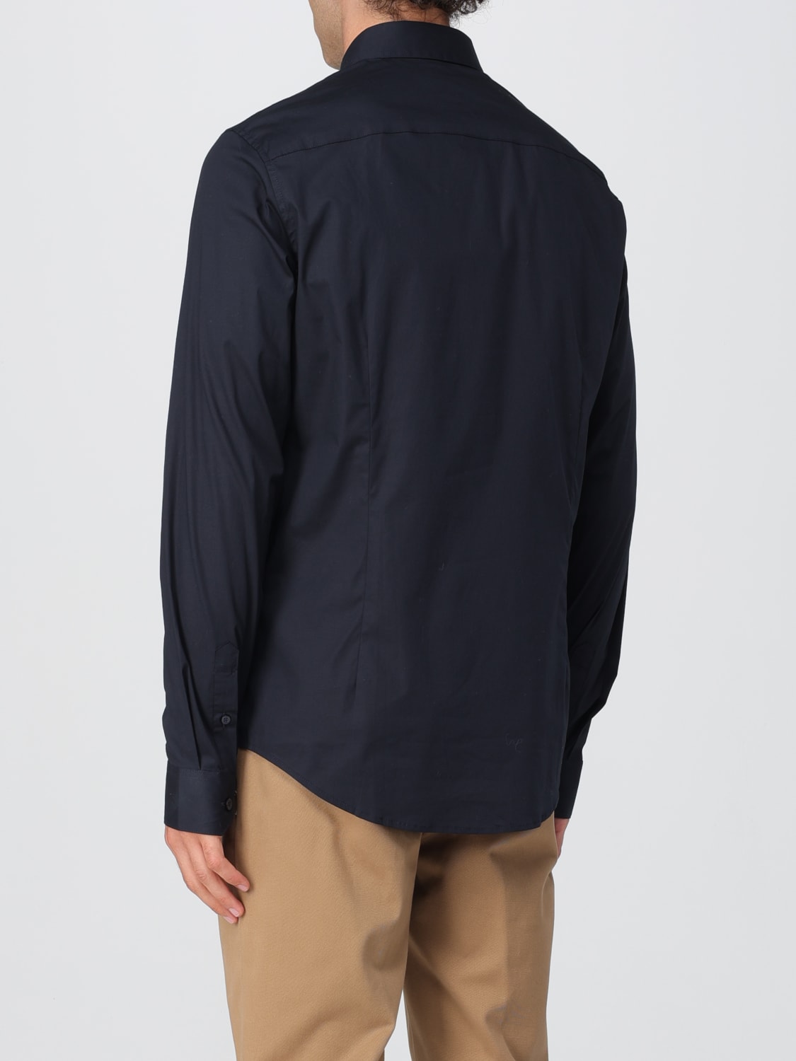 ARMANI EXCHANGE 衬衫: 衬衫 男士 Armani Exchange, 海军蓝 - Img 2