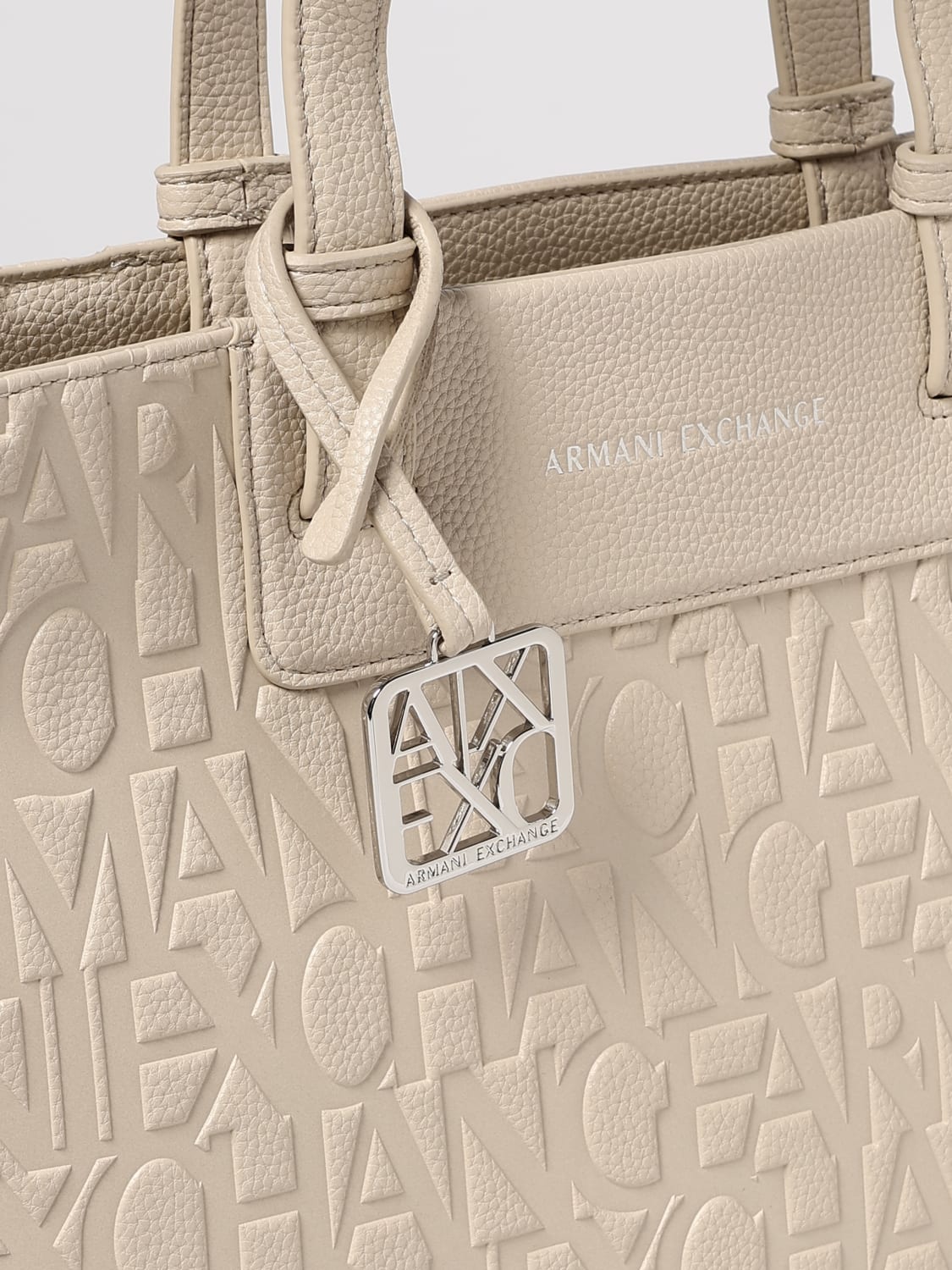 ARMANI EXCHANGE SAC CABAS: Sac porté épaule femme Armani Exchange, Jaune Crème - Img 3