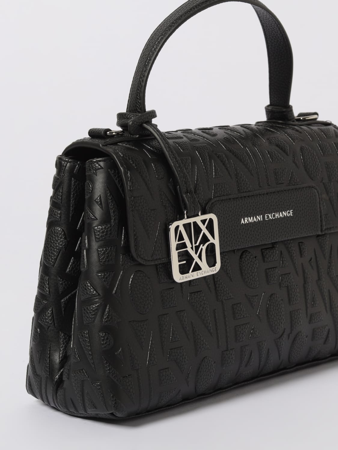 ARMANI EXCHANGE BORSA A MANO: Borsa a mano in pelle sintetica logata Armani Exchange, Nero - Img 3