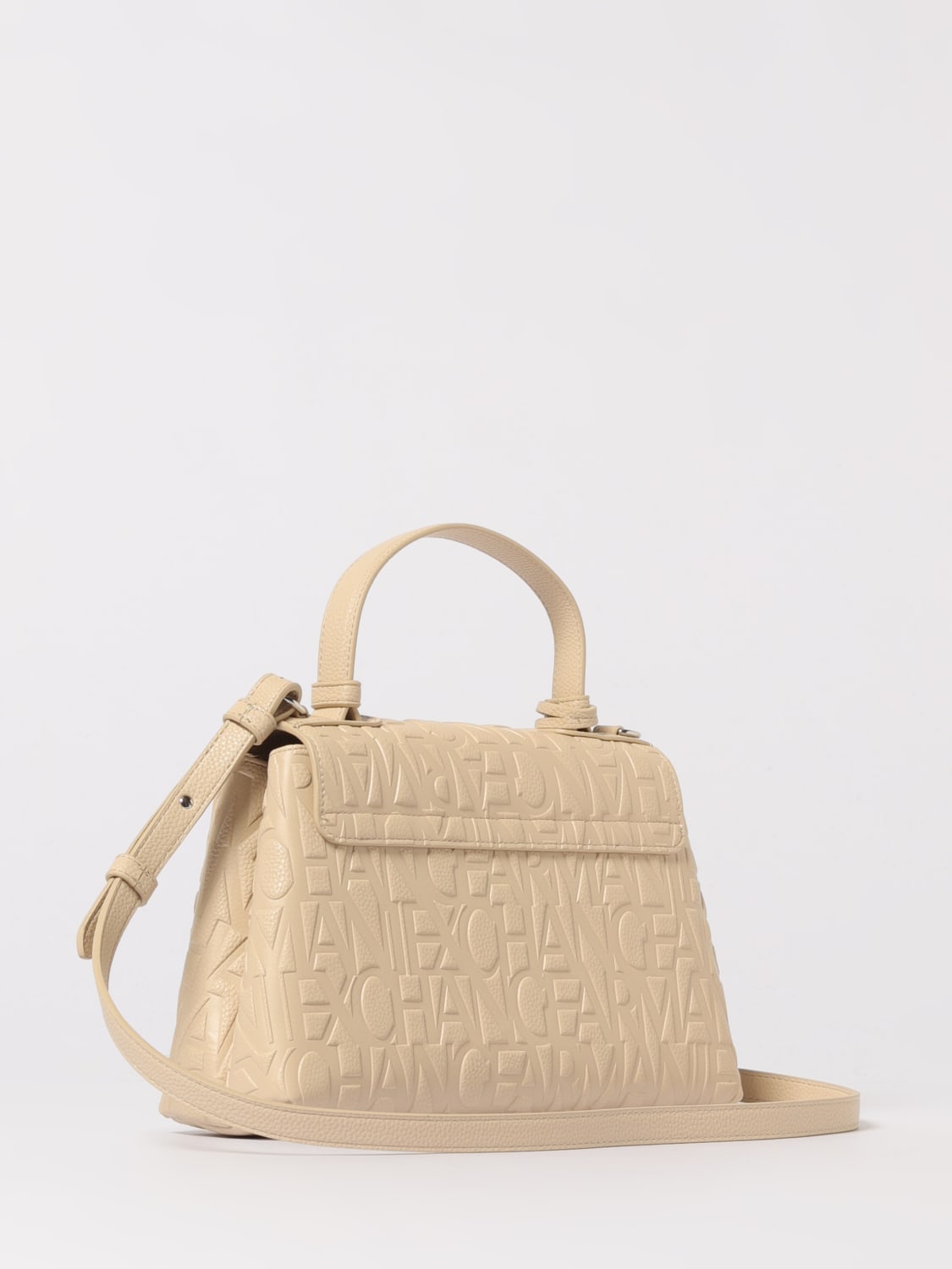 ARMANI EXCHANGE BORSA A MANO: Borsa a mano in pelle sintetica logata Armani Exchange, Panna - Img 2