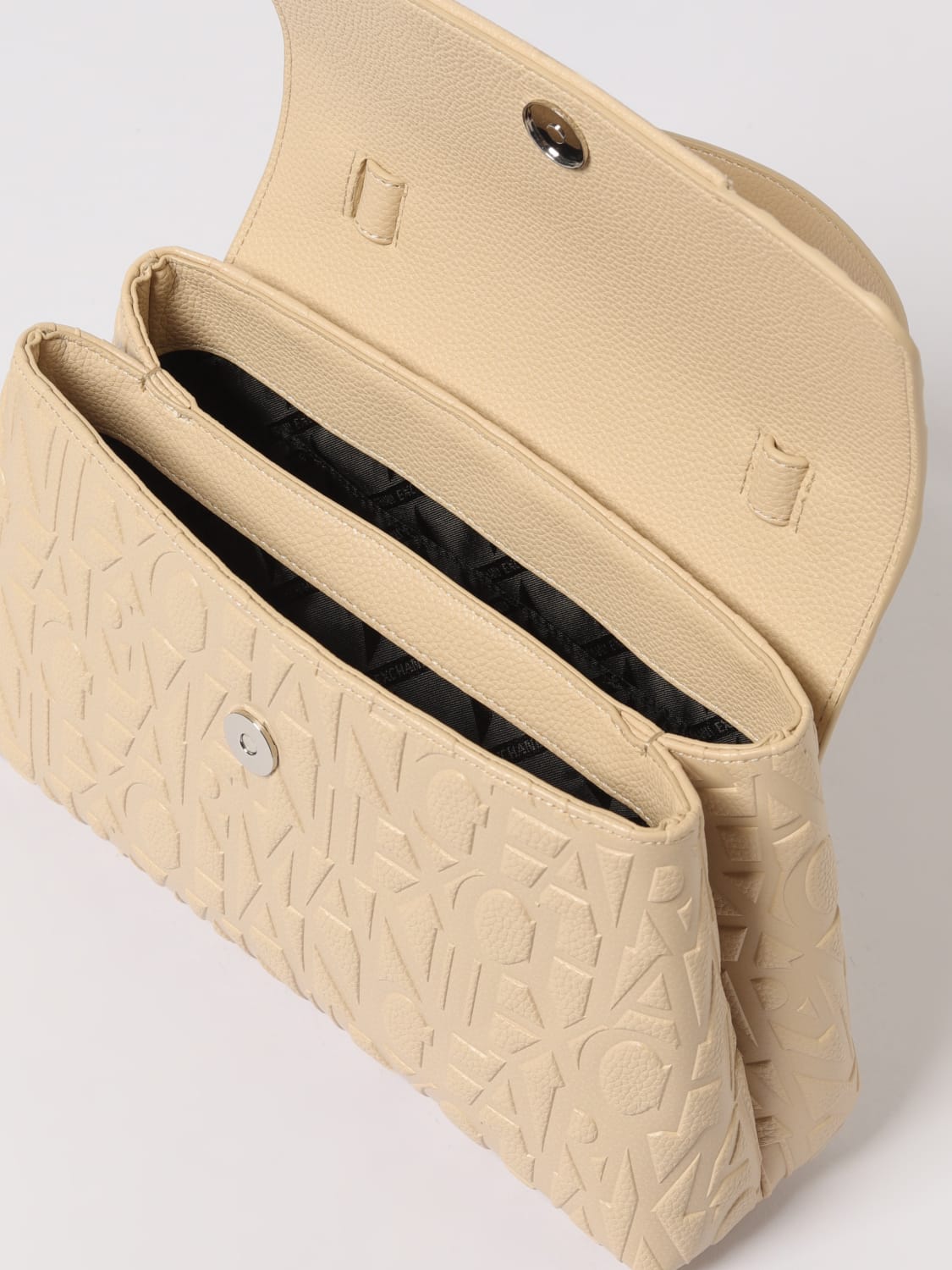 ARMANI EXCHANGE BORSA A MANO: Borsa a mano in pelle sintetica logata Armani Exchange, Panna - Img 3